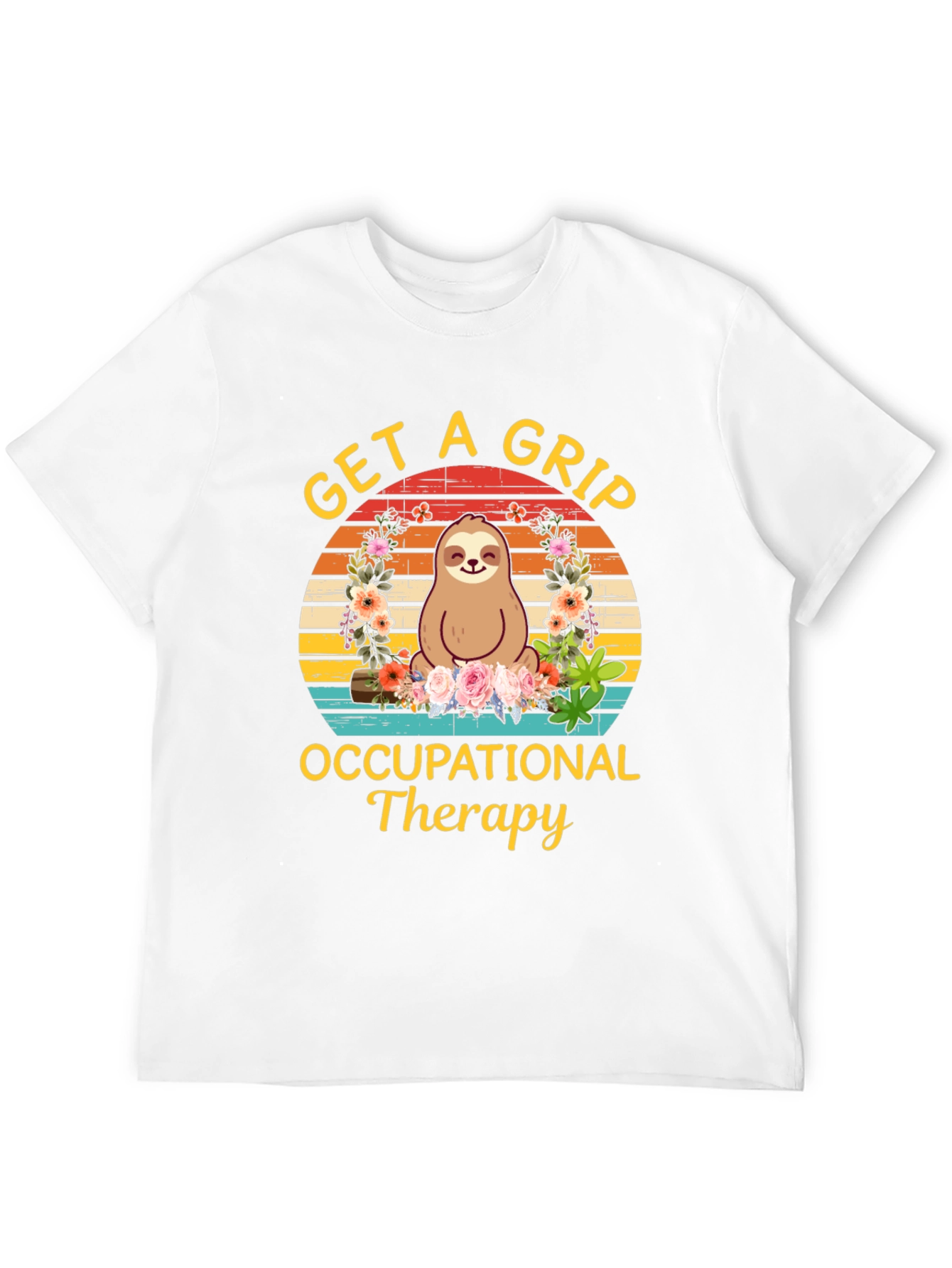 Get A Grip Occupational Therapy Sloth Graphic T-Shirt