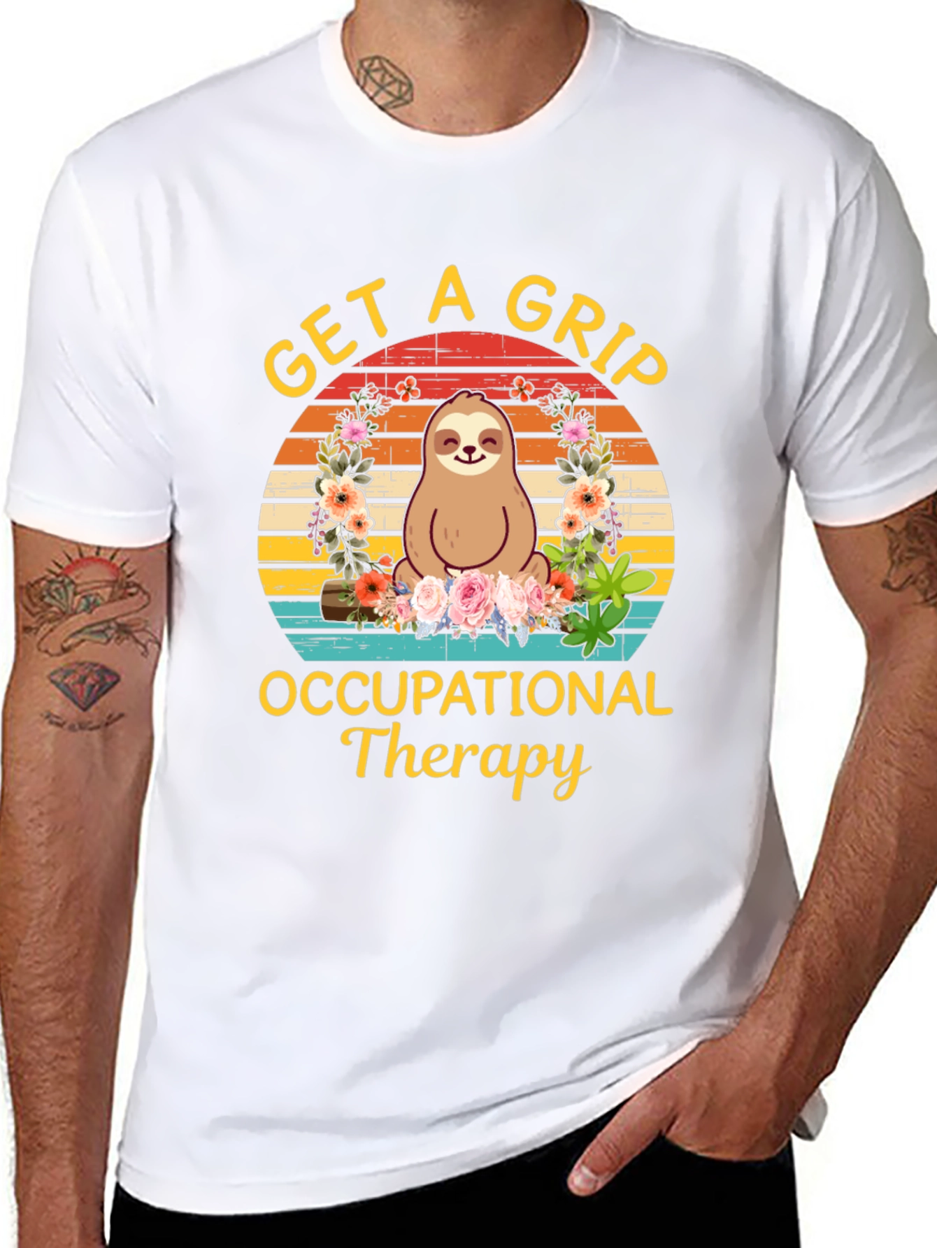 Get A Grip Occupational Therapy Sloth Graphic T-Shirt