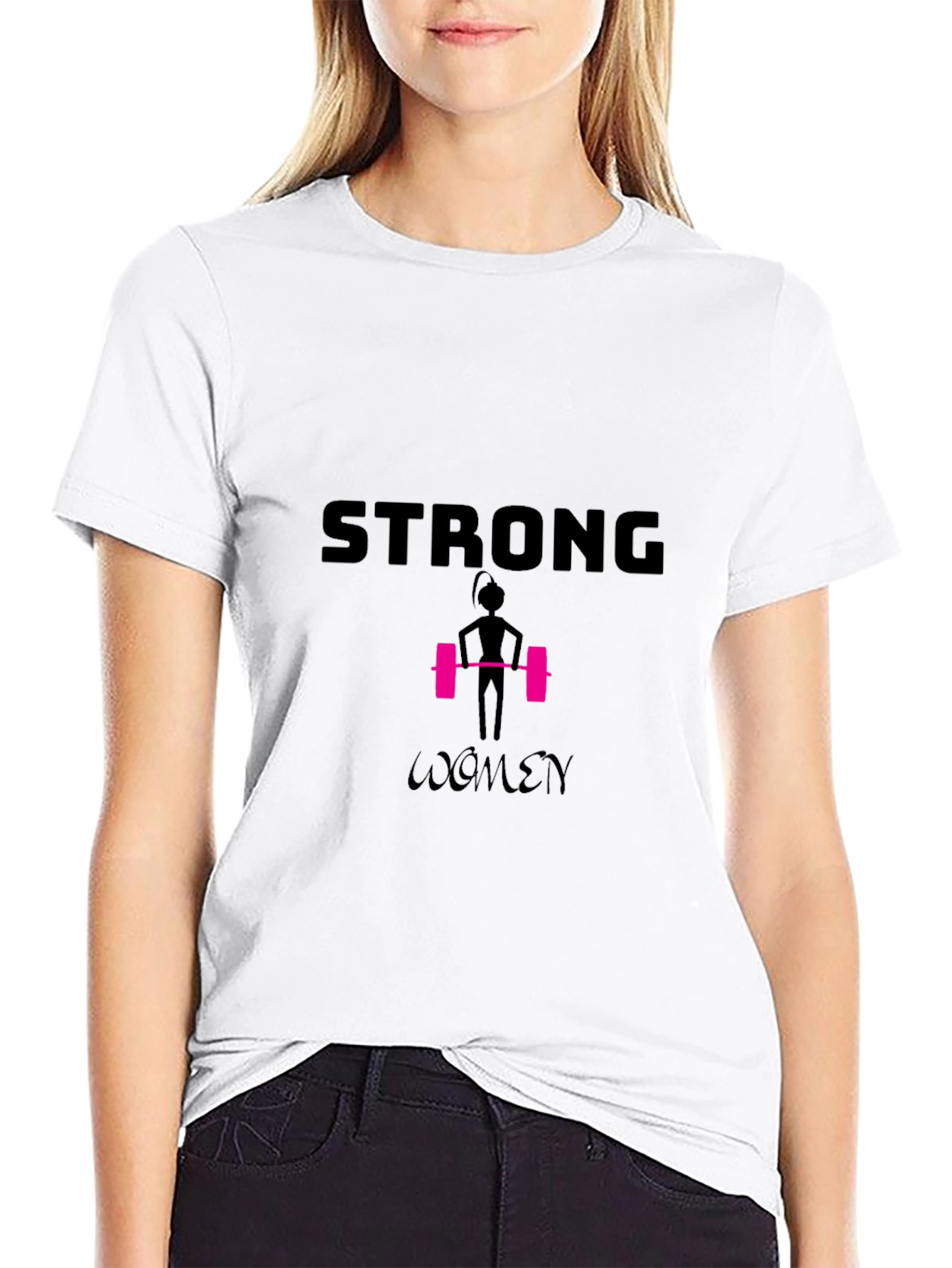 Strong Women Black Graphic Tee