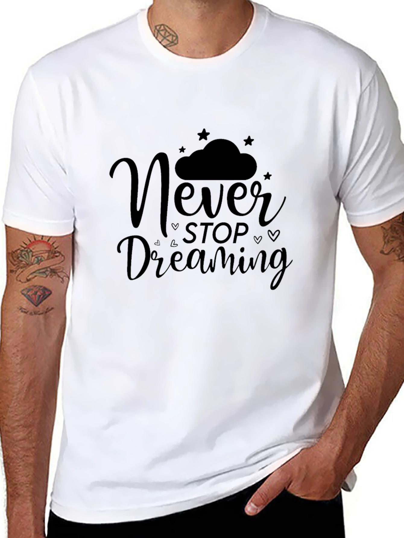 Never Stop Dreaming Black Graphic Tee