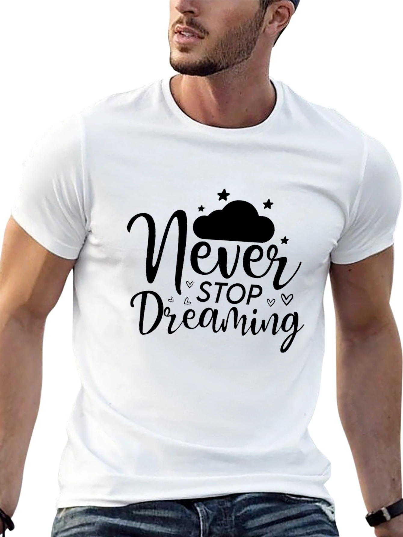 Never Stop Dreaming Black Graphic Tee