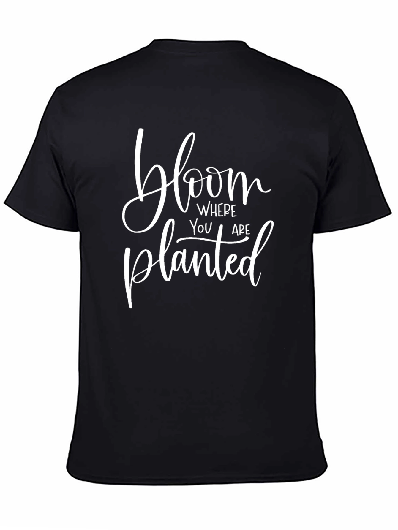 Bloom Where You Are Planted Black T-Shirt
