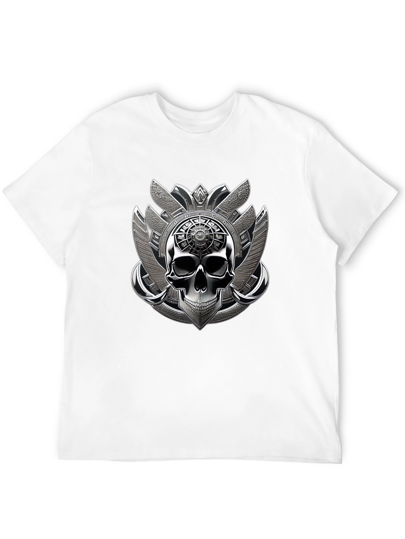 Skull Emblem Graphic Tee - Black