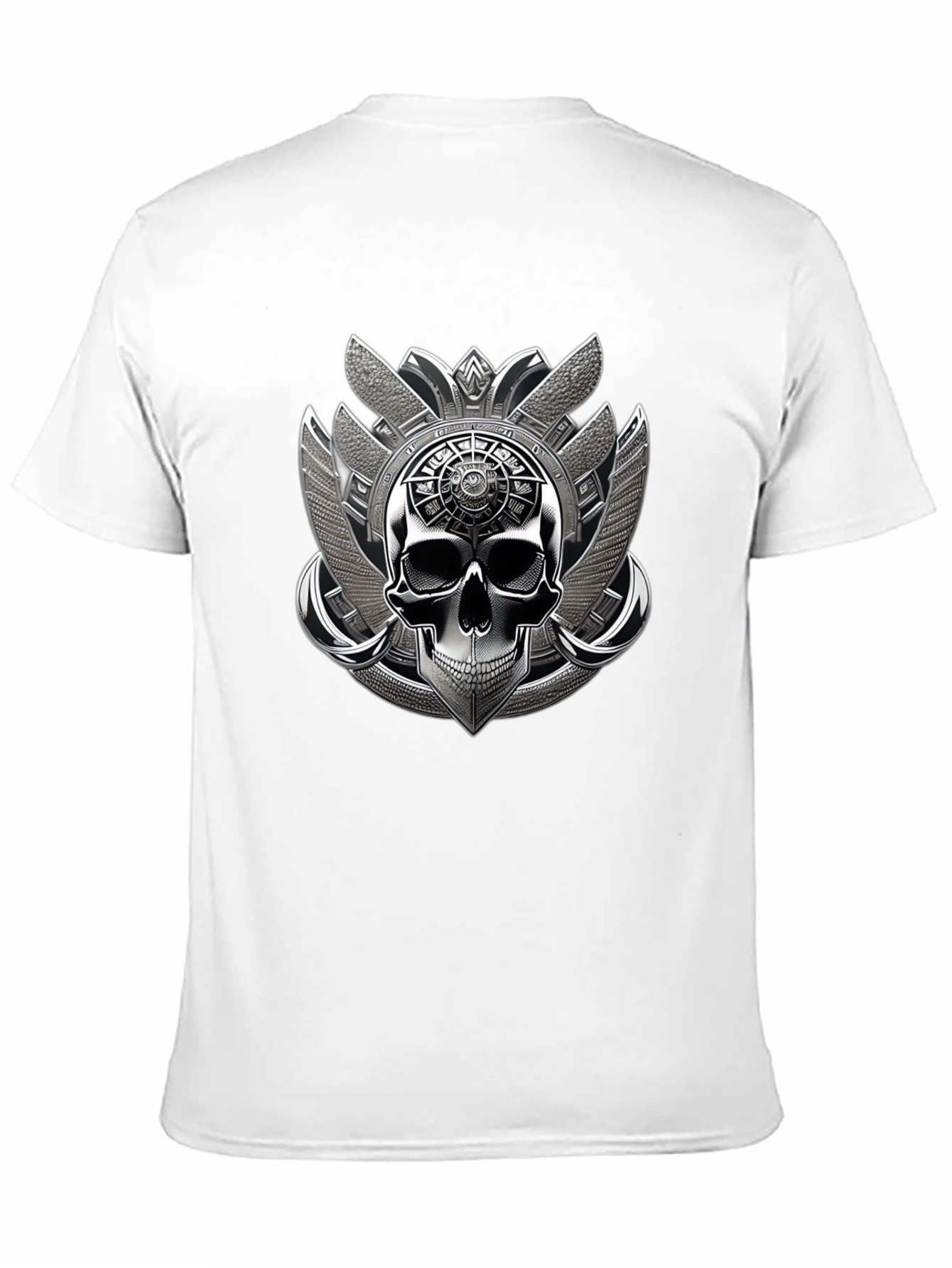 Skull Emblem Graphic Tee - Black