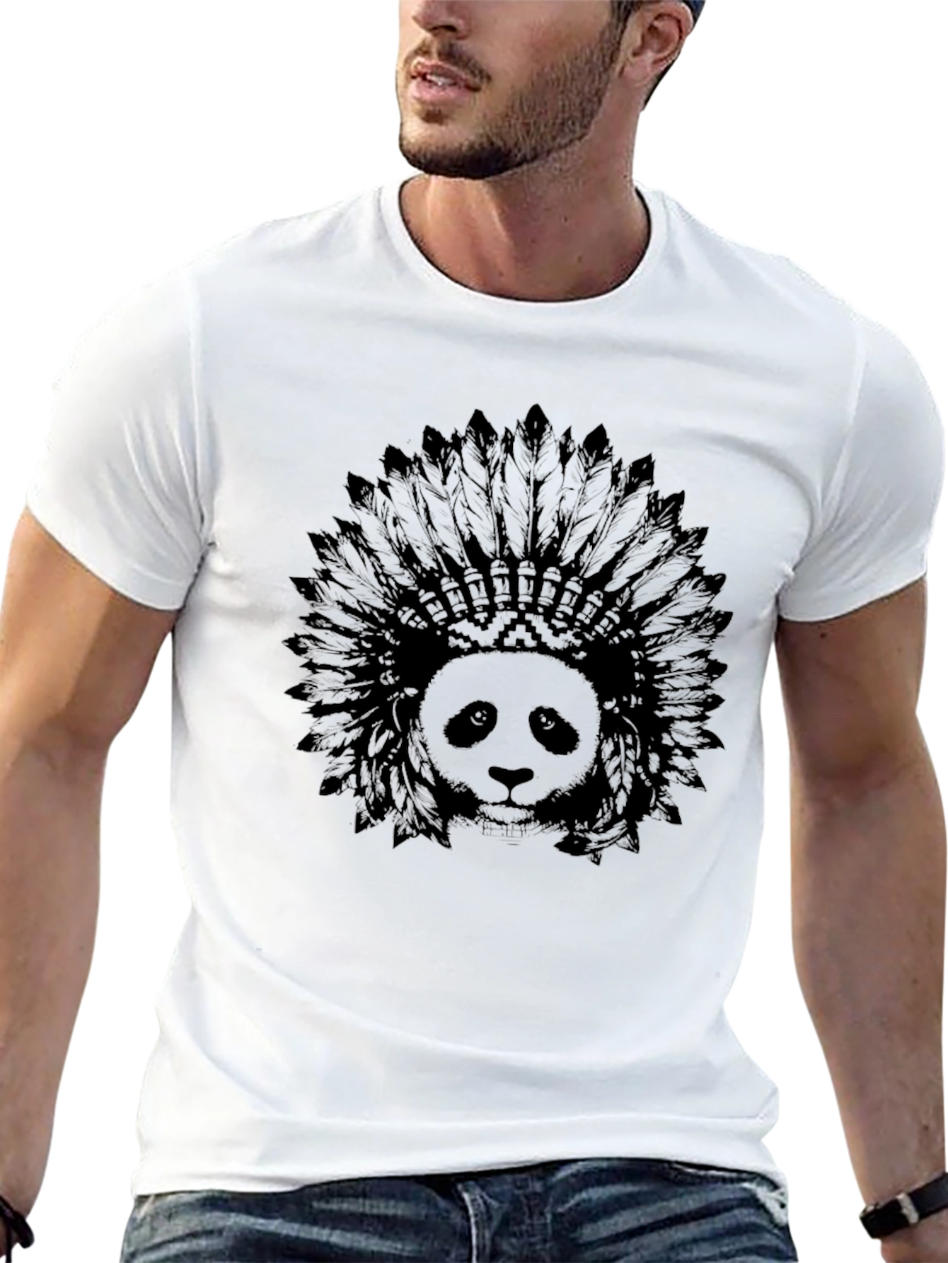 Panda Headdress Black T-Shirt - Graphic Tee