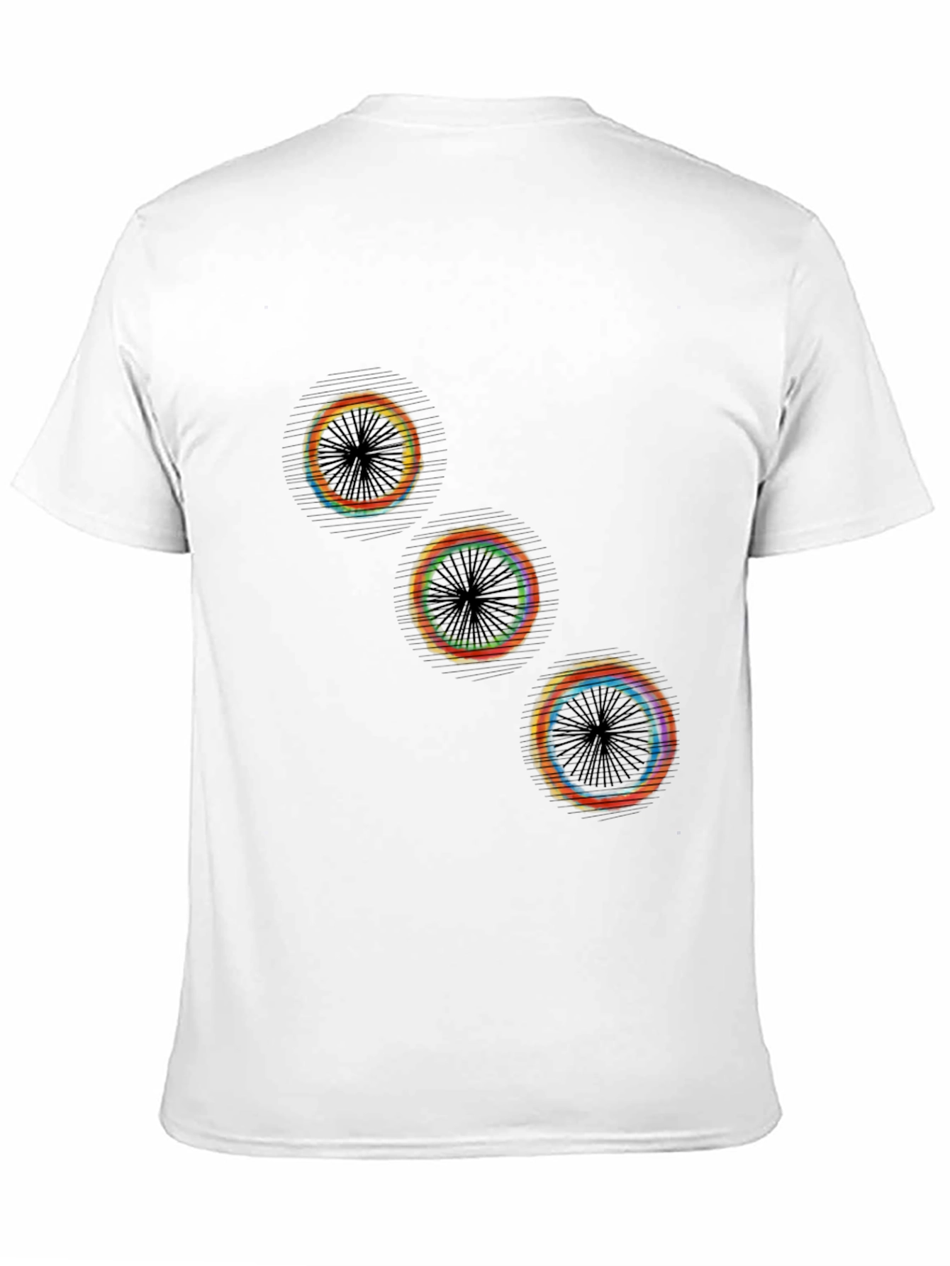 Abstract Circles Graphic Tee - Black Cotton Blend
