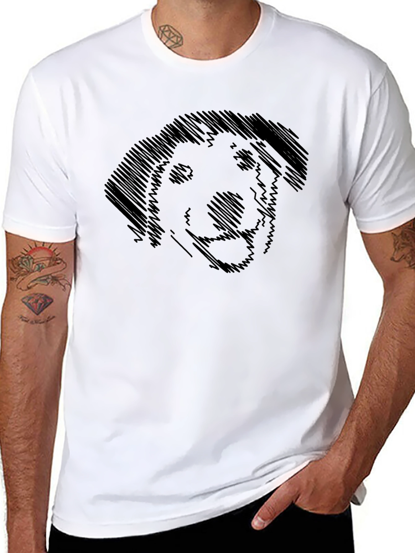Dog Sketch Black T-Shirt