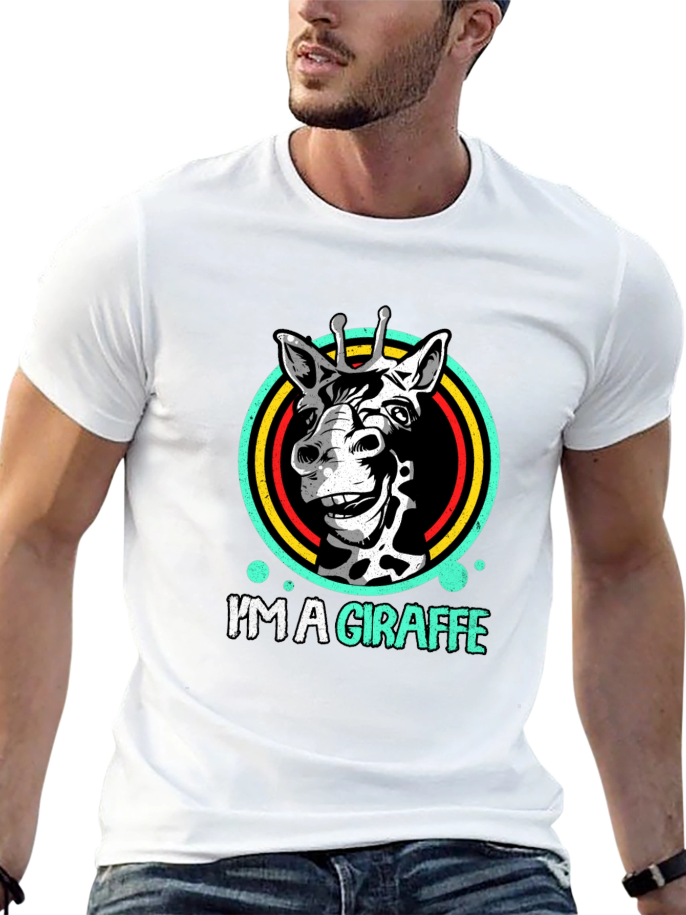 Im A Giraffe Mens Graphic Tee - Novelty T-Shirt