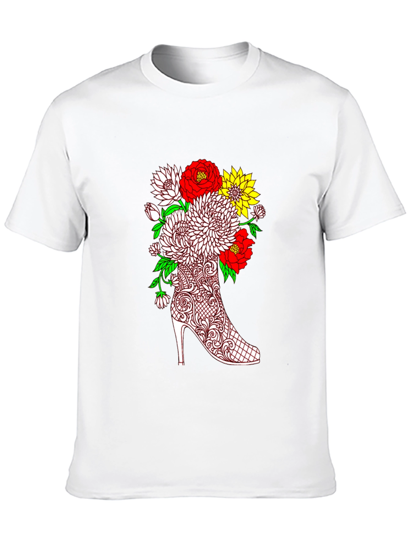 Floral Heel Graphic Tee - Unique Style