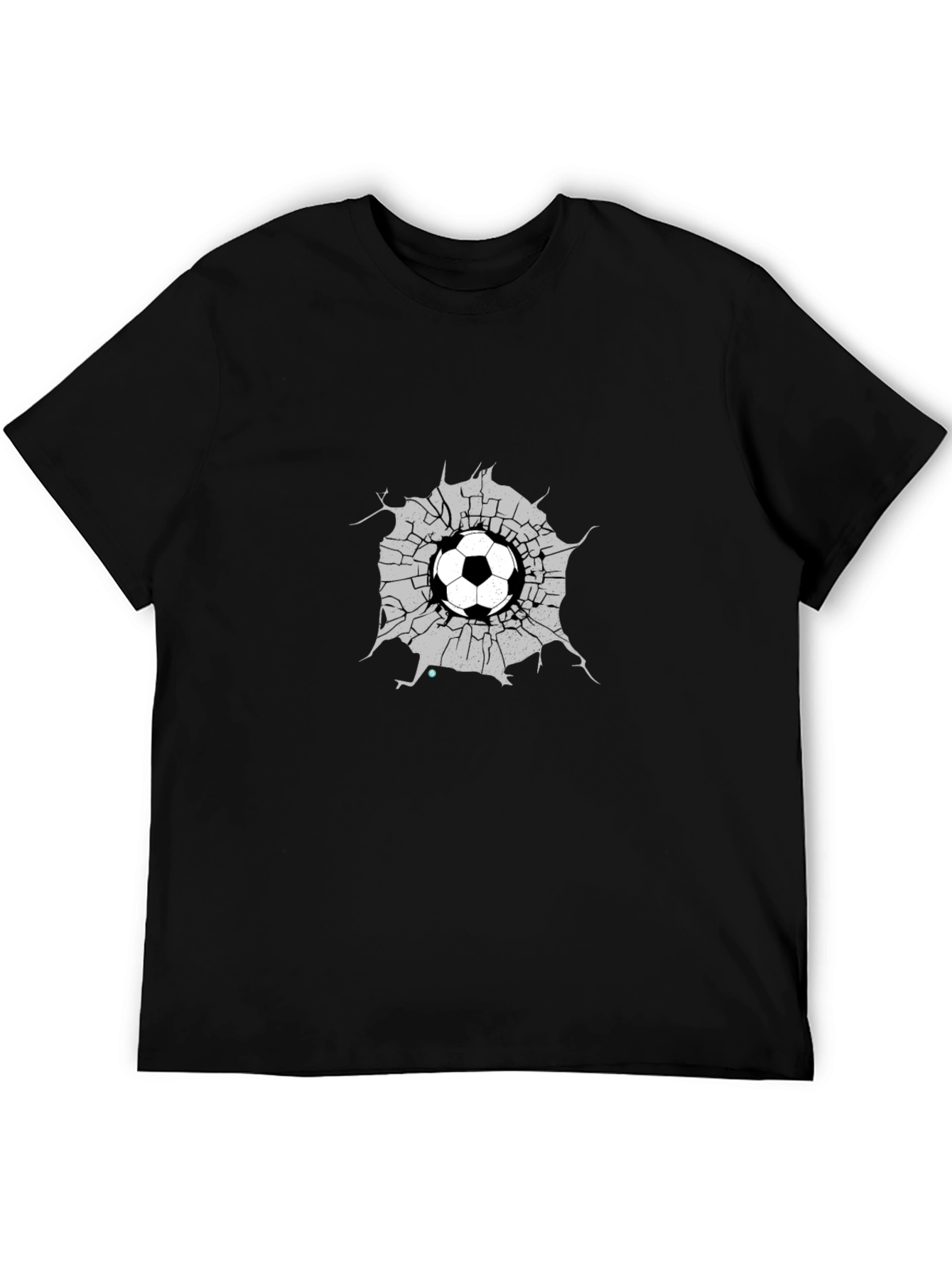 Soccer Ball Crack Graphic Tee - Black