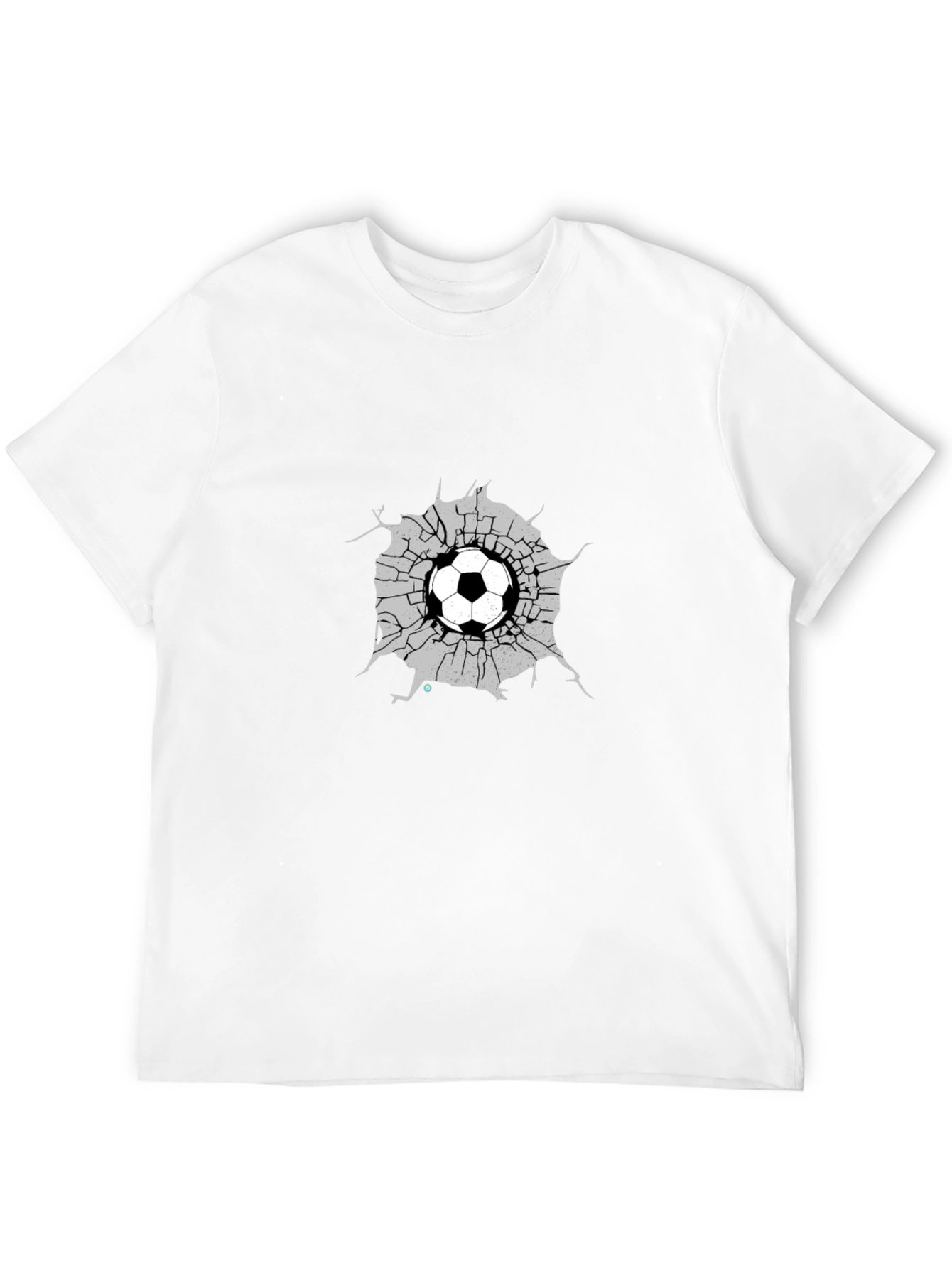 Soccer Ball Crack Graphic Tee - Black