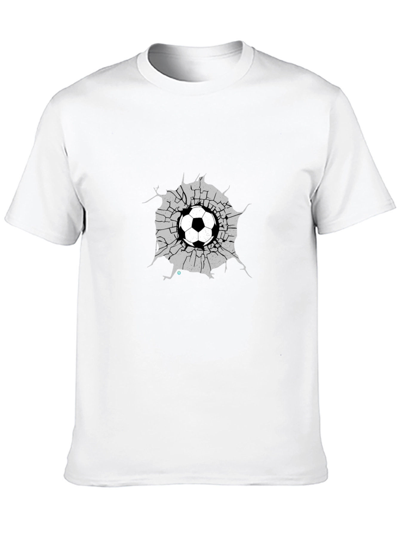 Soccer Ball Crack Graphic Tee - Black