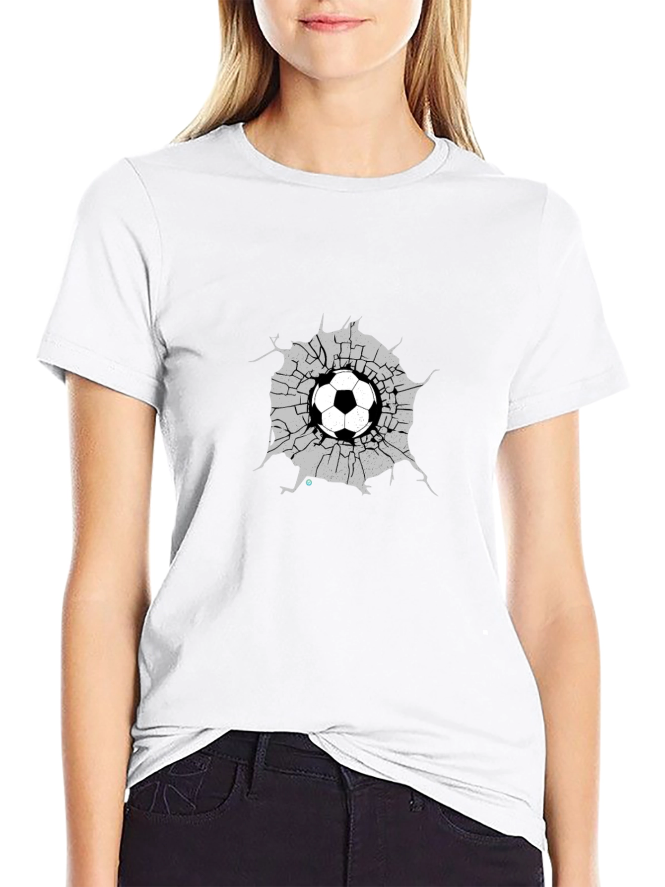 Soccer Ball Crack Graphic Tee - Black