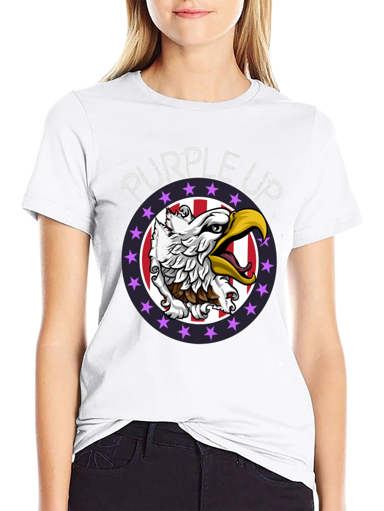 Purple Up Eagle Graphic Tee