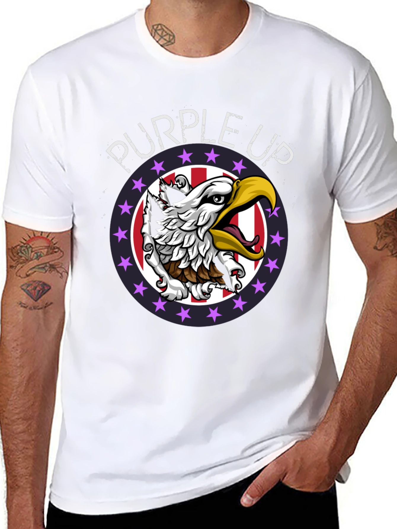 Purple Up Eagle Graphic Tee