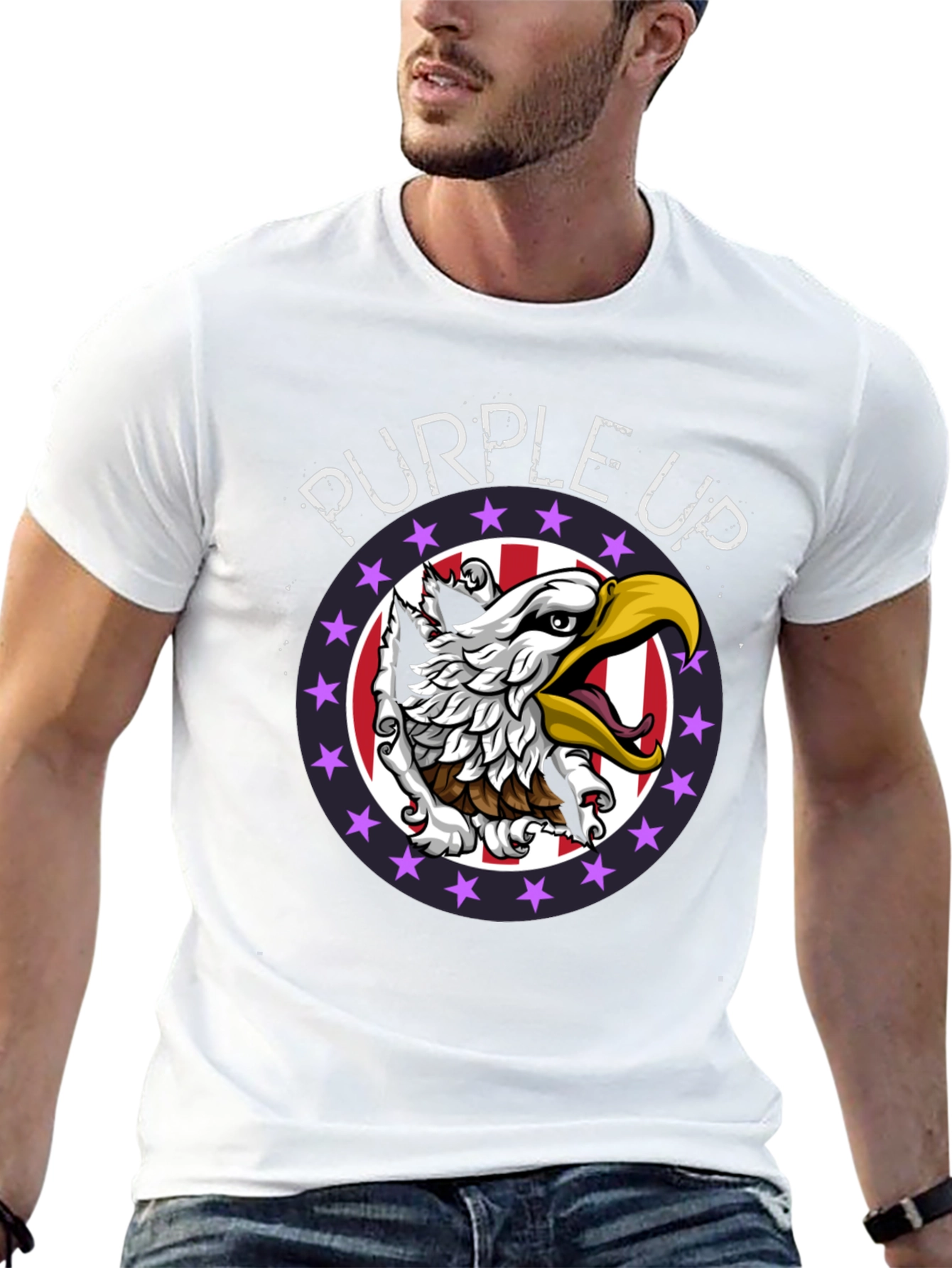 Purple Up Eagle Graphic Tee