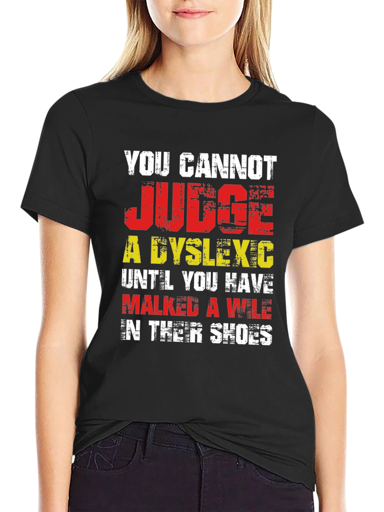 Dyslexia Awareness T-Shirt - Walk A Mile