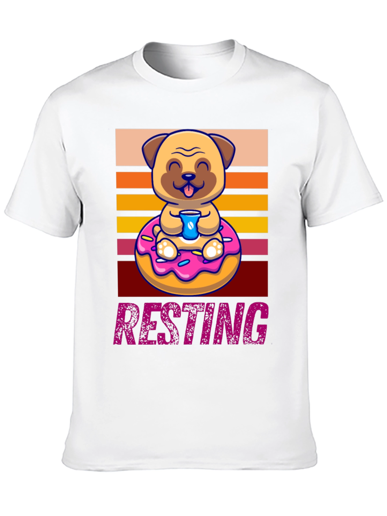 Resting Pug Donut T-Shirt - Cute & Comfy