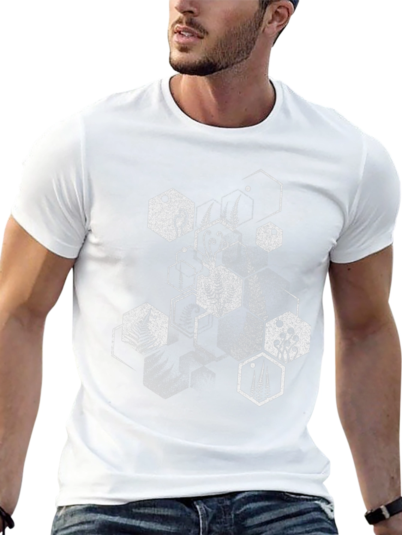 Geometric Fern Black T-Shirt
