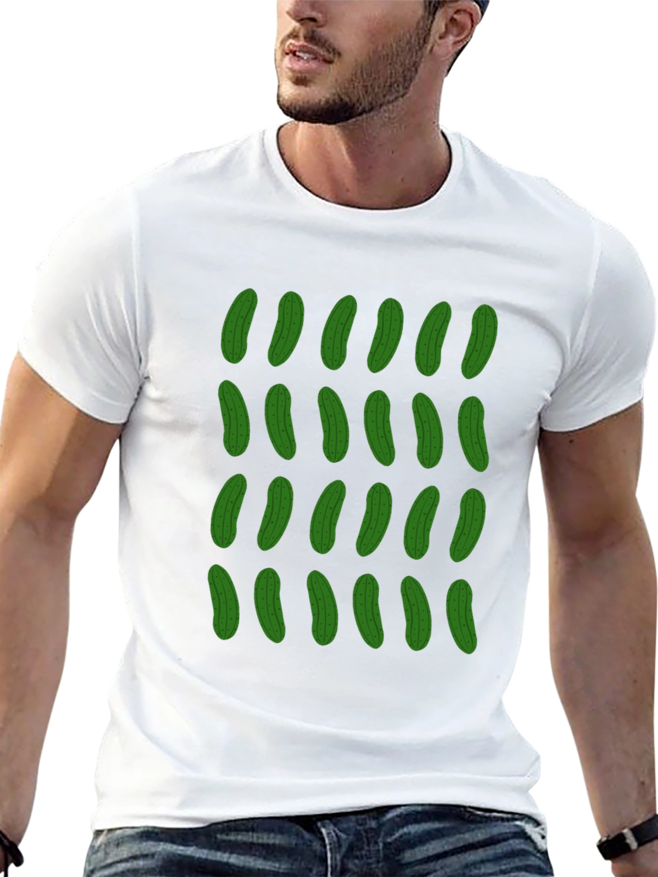 Pickle Pattern T-Shirt - Funky Black Tee