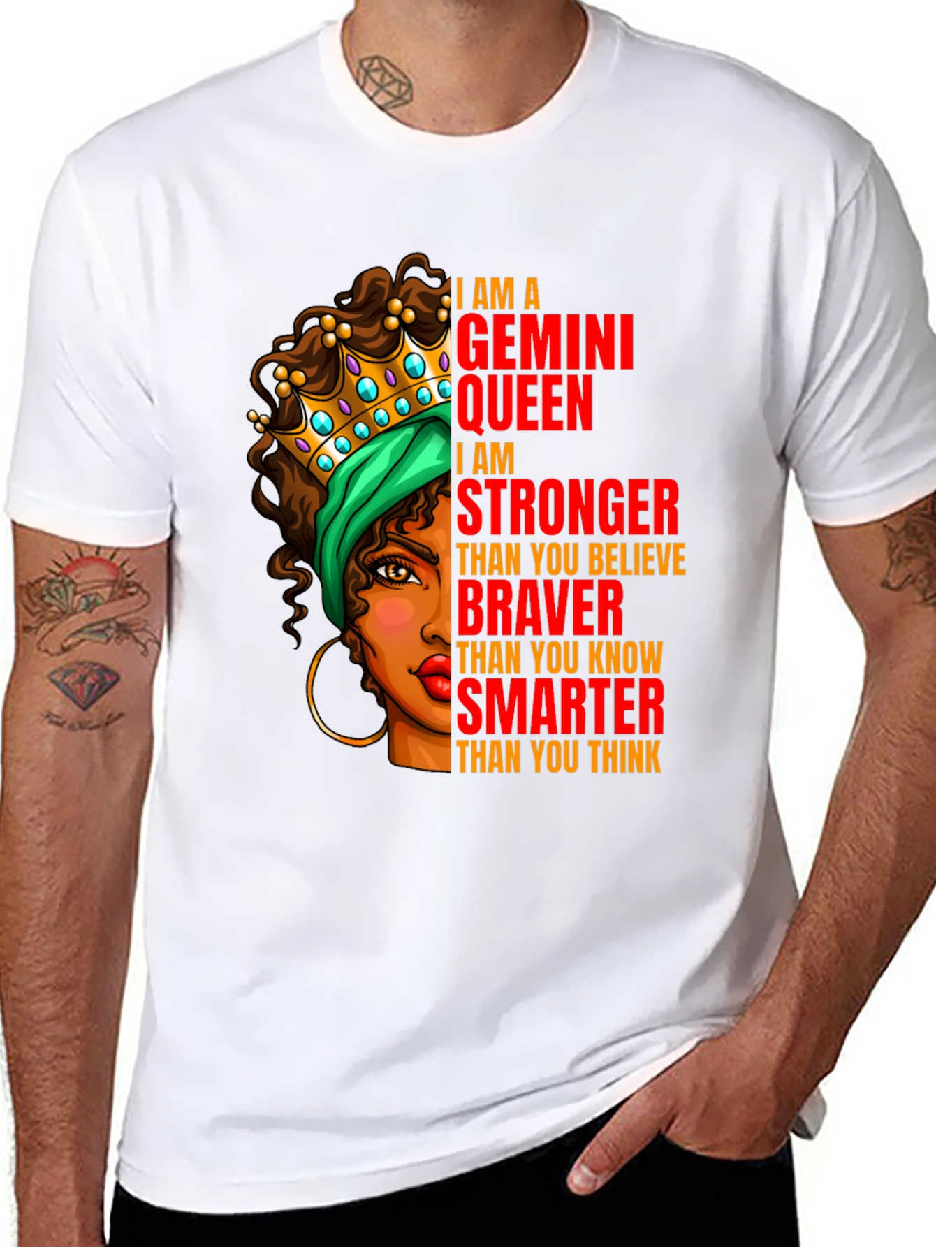 Gemini Queen Graphic T-Shirt - Strong Brave Smart