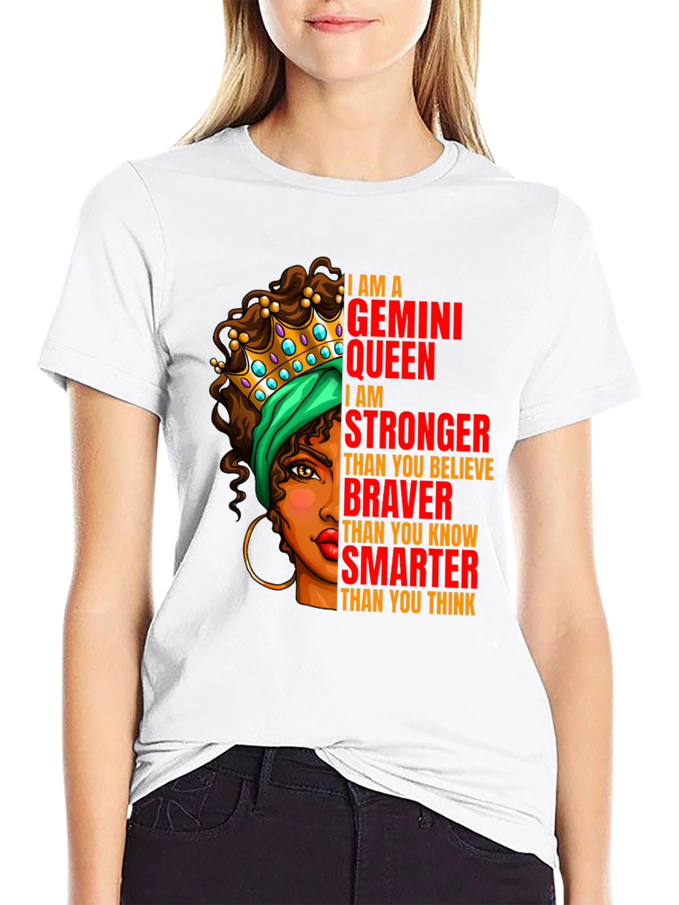 Gemini Queen Graphic T-Shirt - Strong Brave Smart