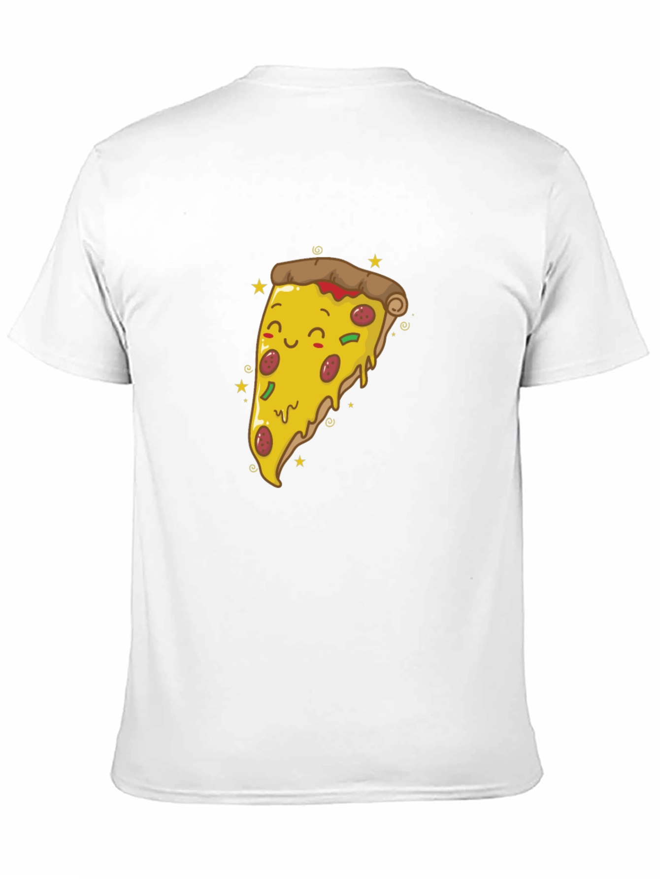 Cute Pizza Slice Graphic Tee - Black T-Shirt