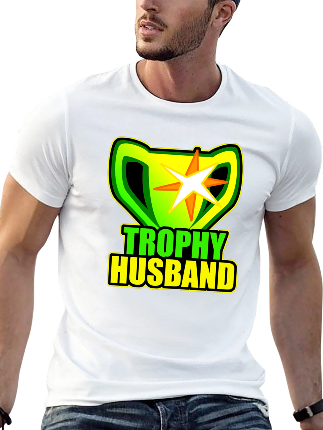 Trophy Husband Black T-Shirt Novelty Graphic Tee
