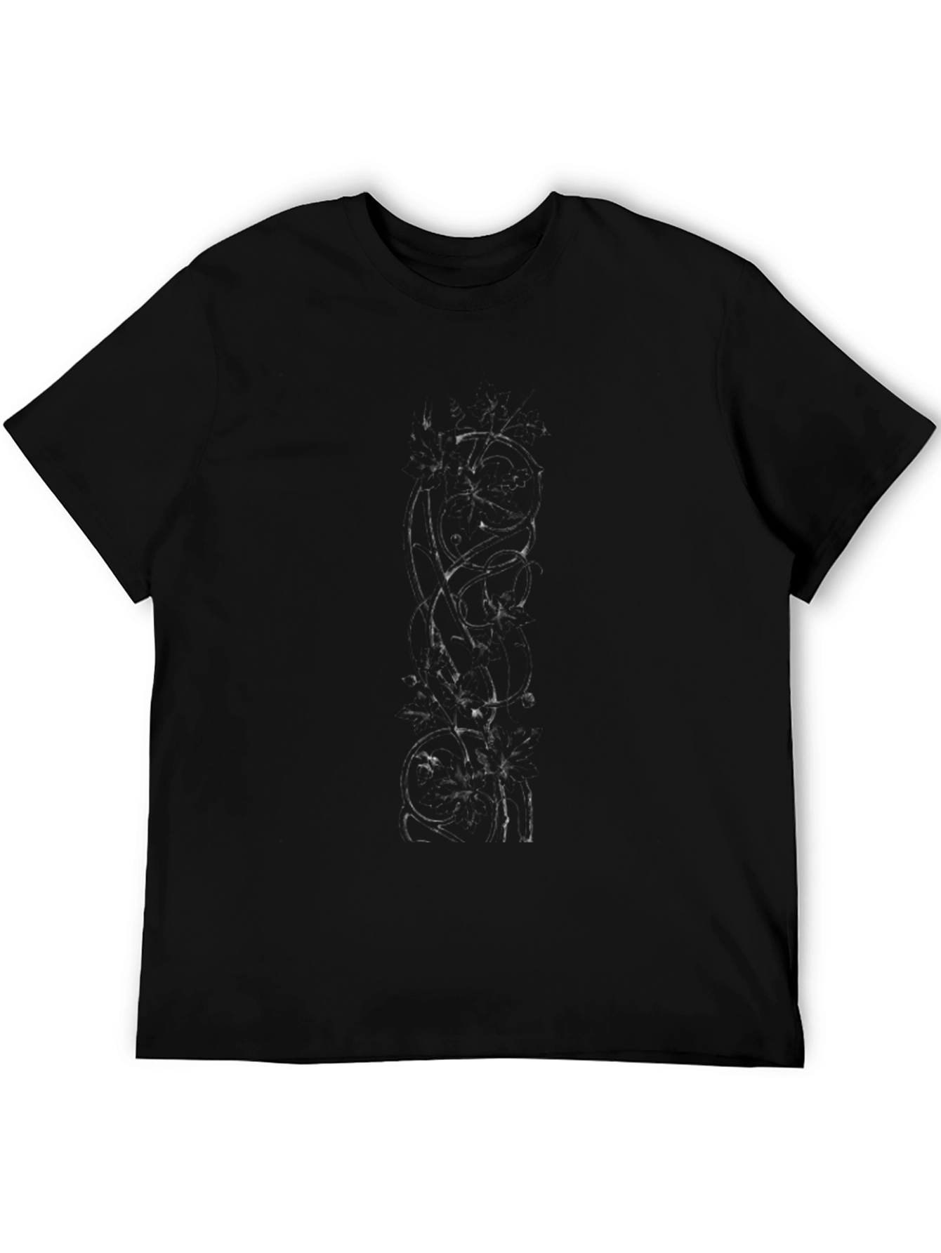 Black Graphic Print T-Shirt - Abstract Design