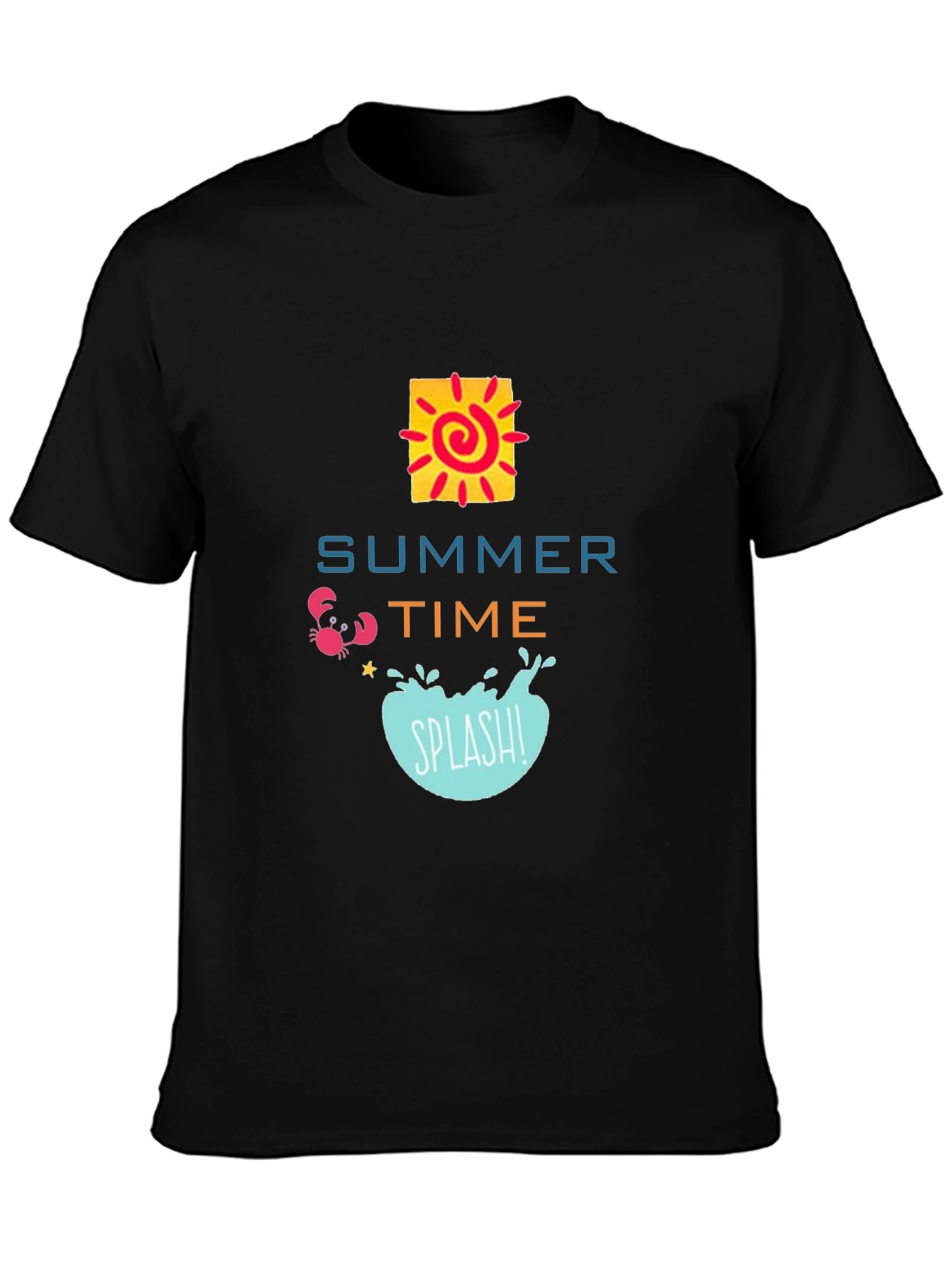 Summer Time Graphic Black T-Shirt
