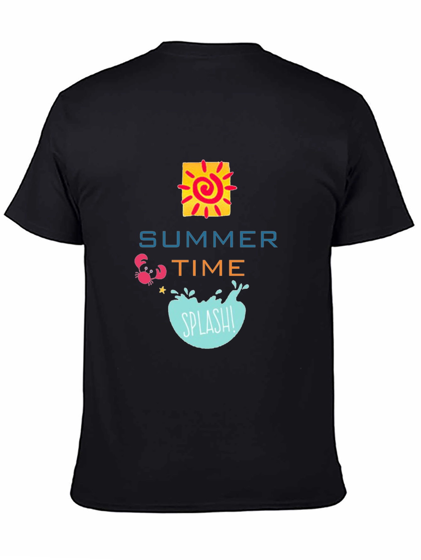 Summer Time Graphic Black T-Shirt
