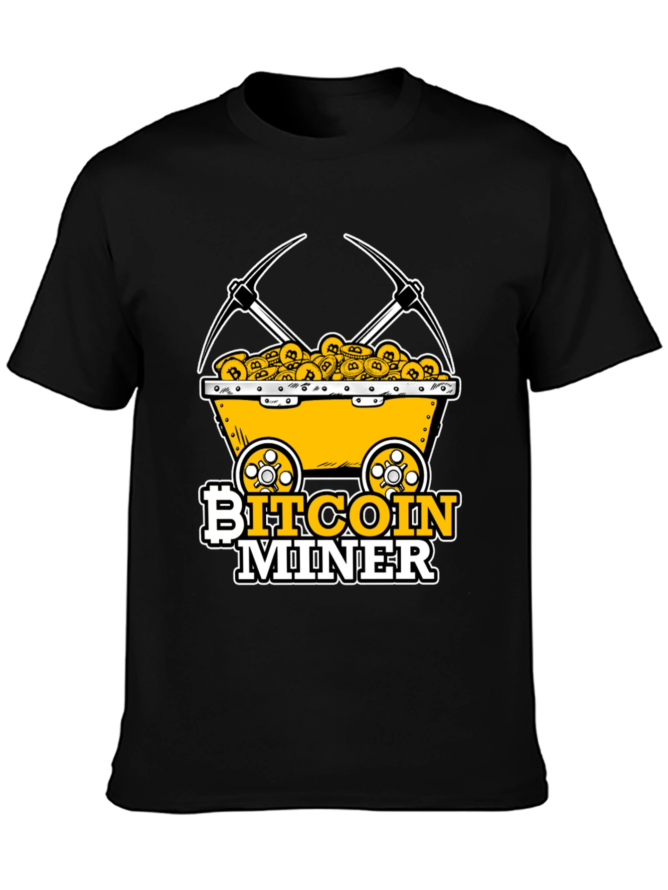 Bitcoin Miner T-Shirt - Crypto Mining Cart Design