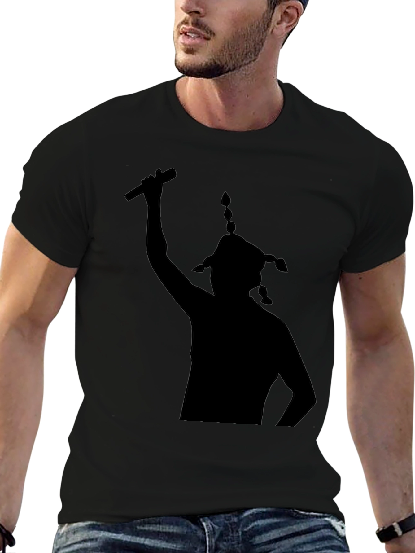 Silhouette Singer Black Graphic T-Shirt