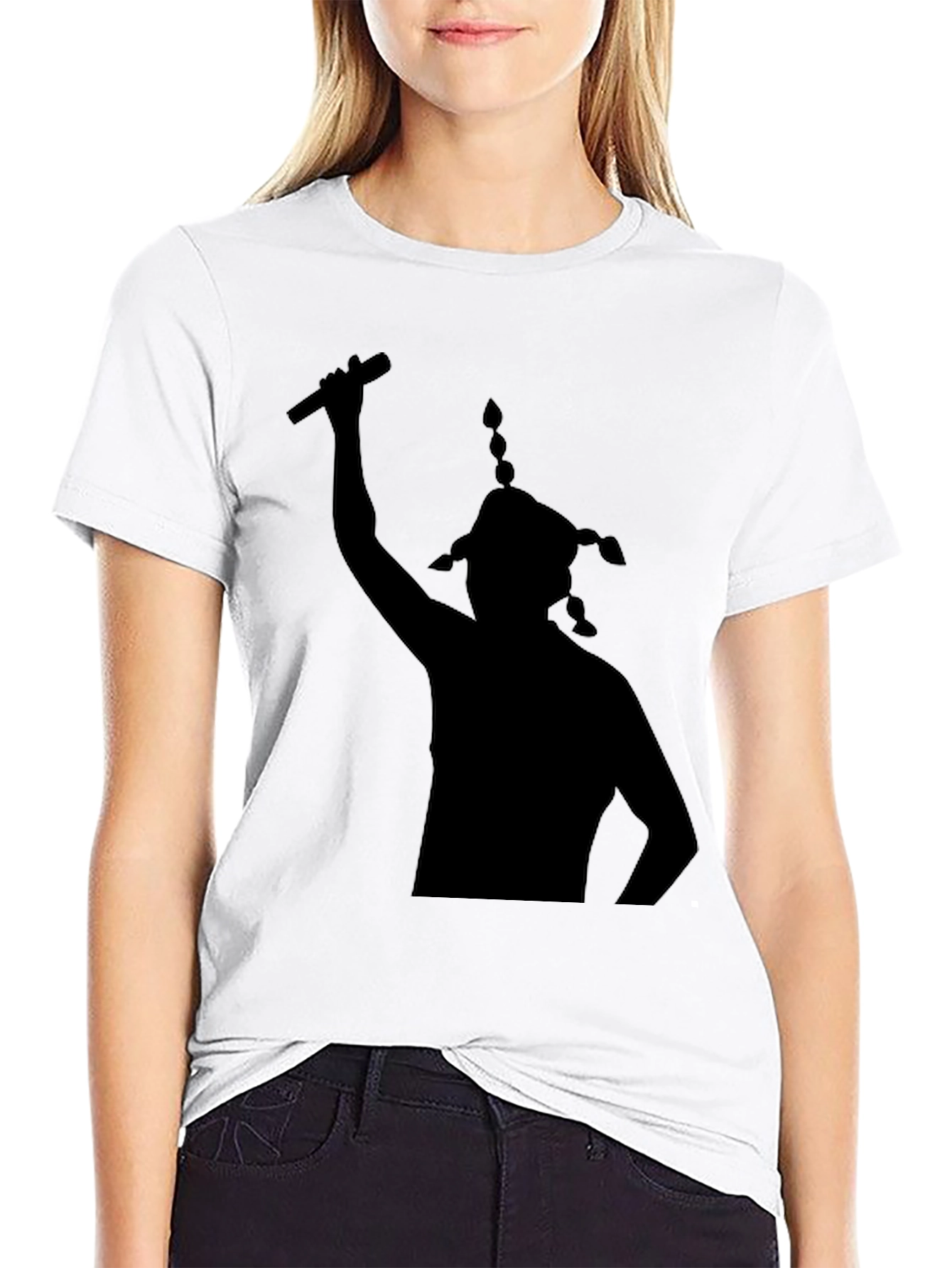 Silhouette Singer Black Graphic T-Shirt