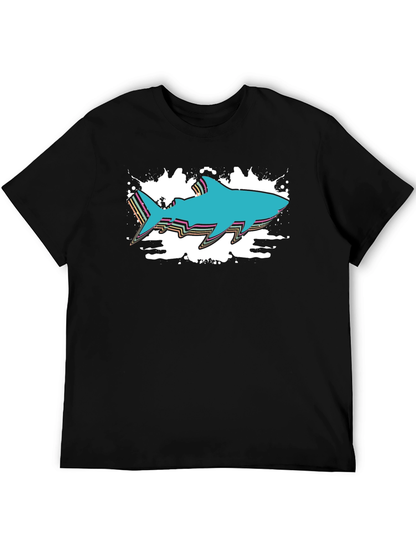 Retro Shark Graphic Tee - Black