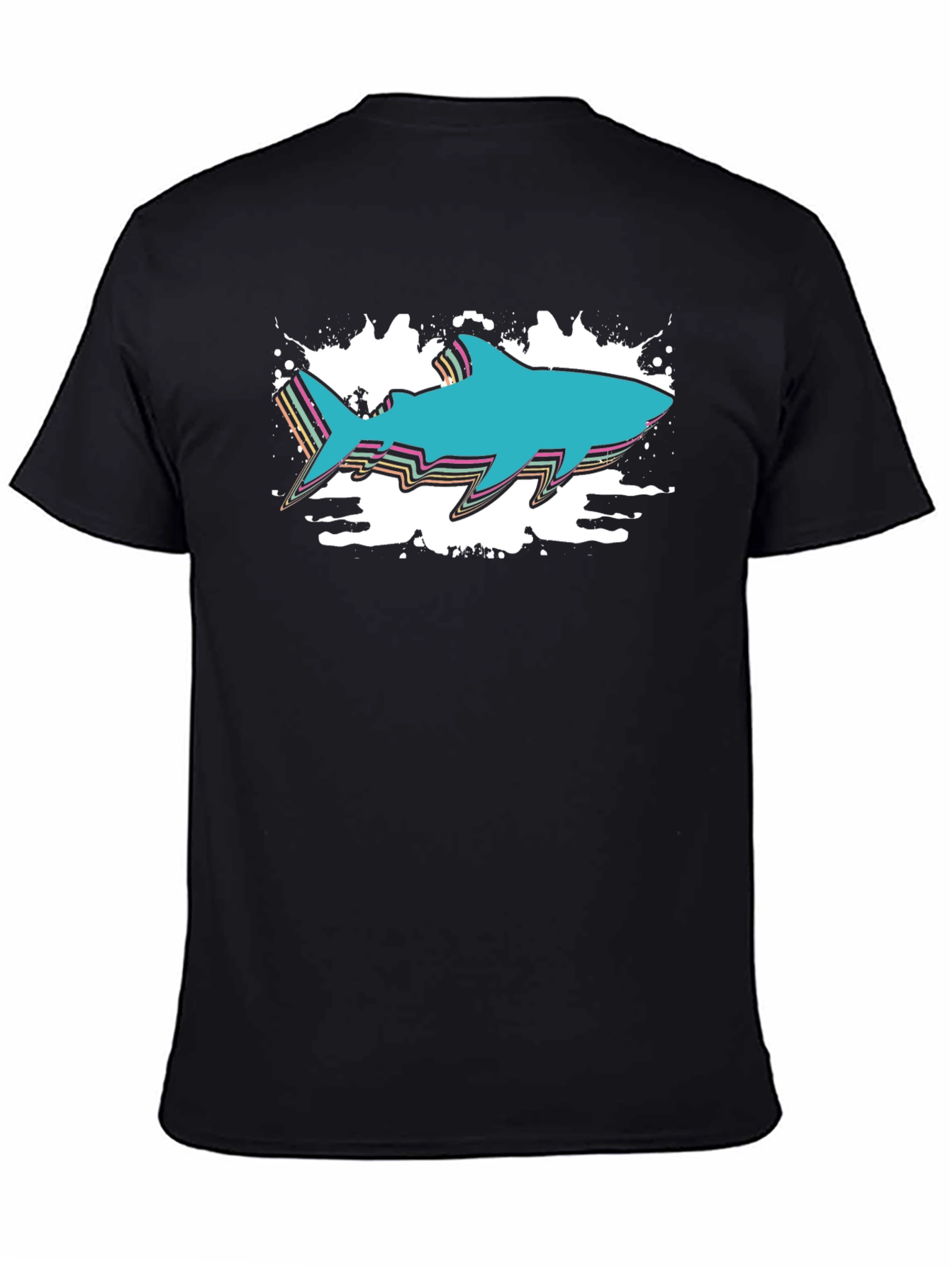 Retro Shark Graphic Tee - Black