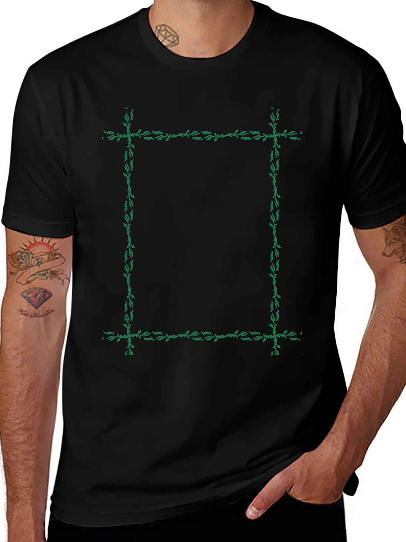 Botanical Frame Black T-Shirt