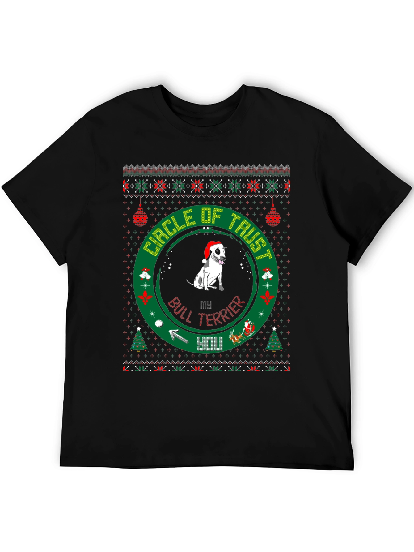 Bull Terrier Christmas Circle of Trust T-Shirt