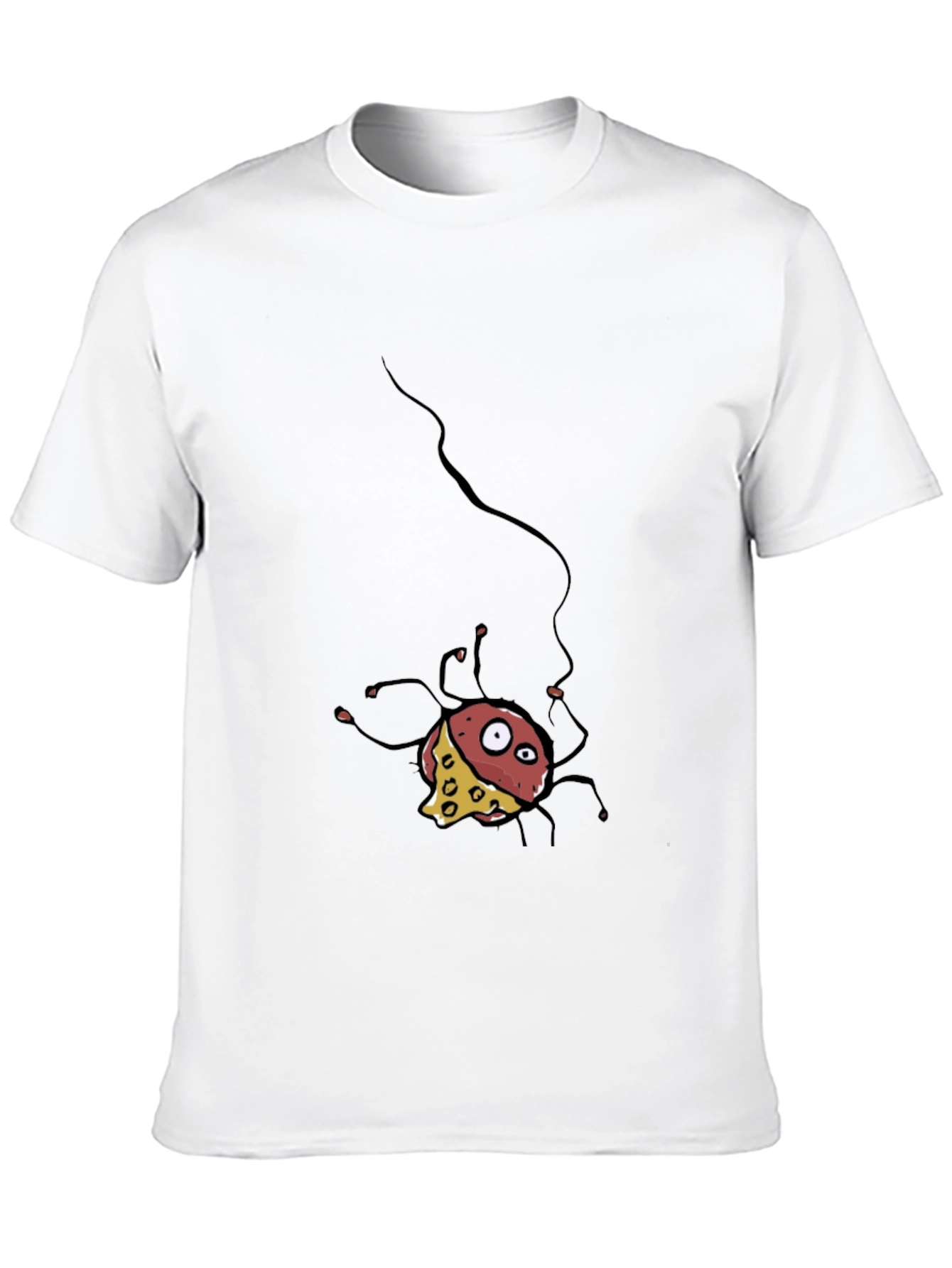 Cartoon Cheese Spider Black T-Shirt