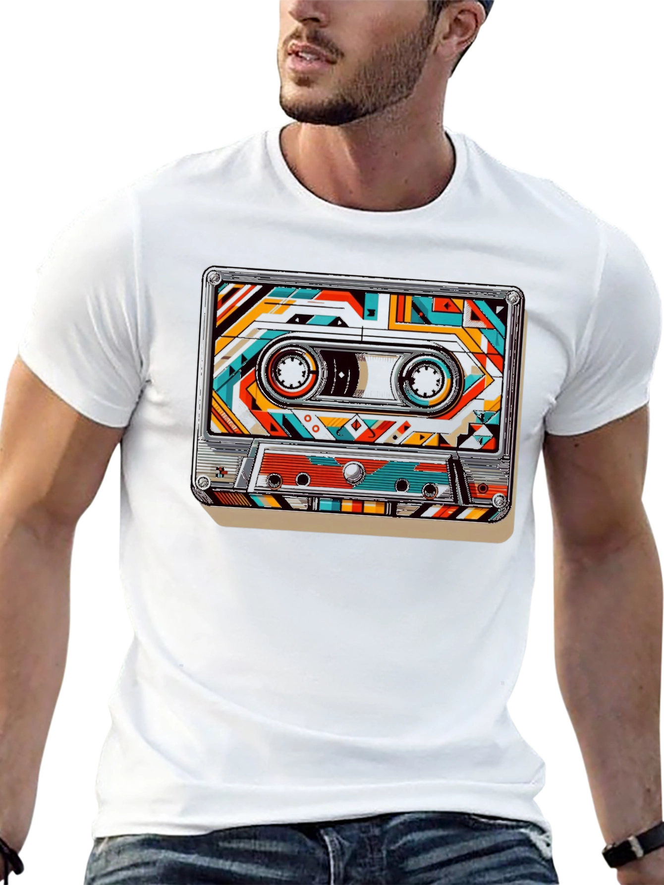 Retro Cassette Tape Graphic Tee - Classic Music Style