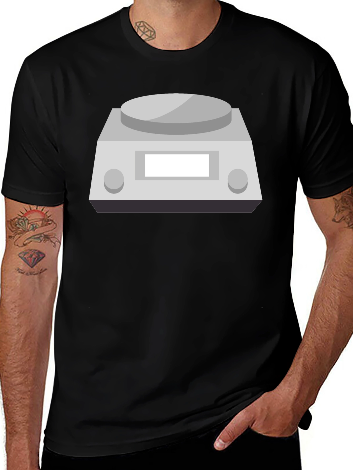 Science Scale Graphic Tee - Black Cotton T-Shirt