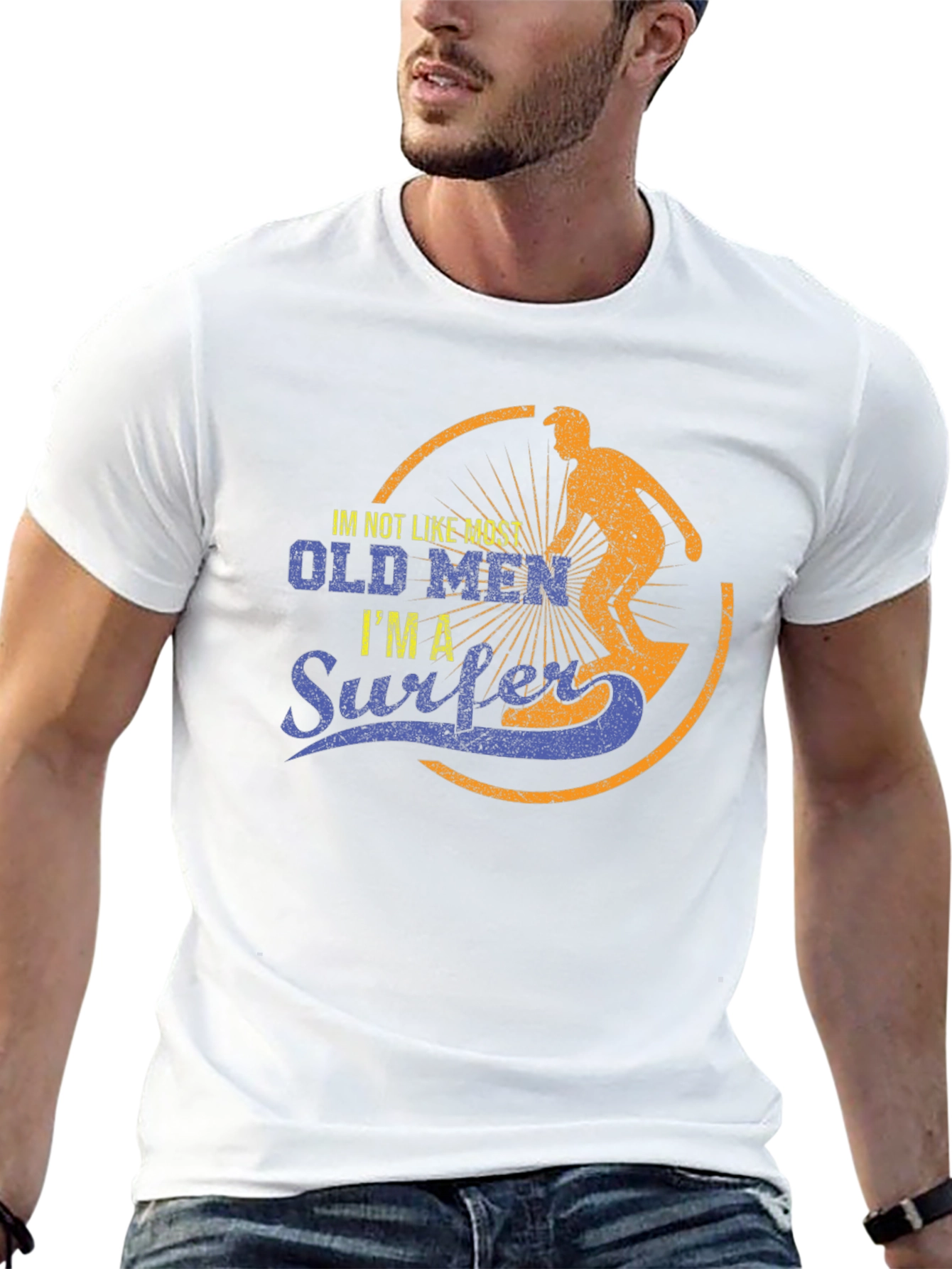 Old Men Surfer Graphic T-Shirt