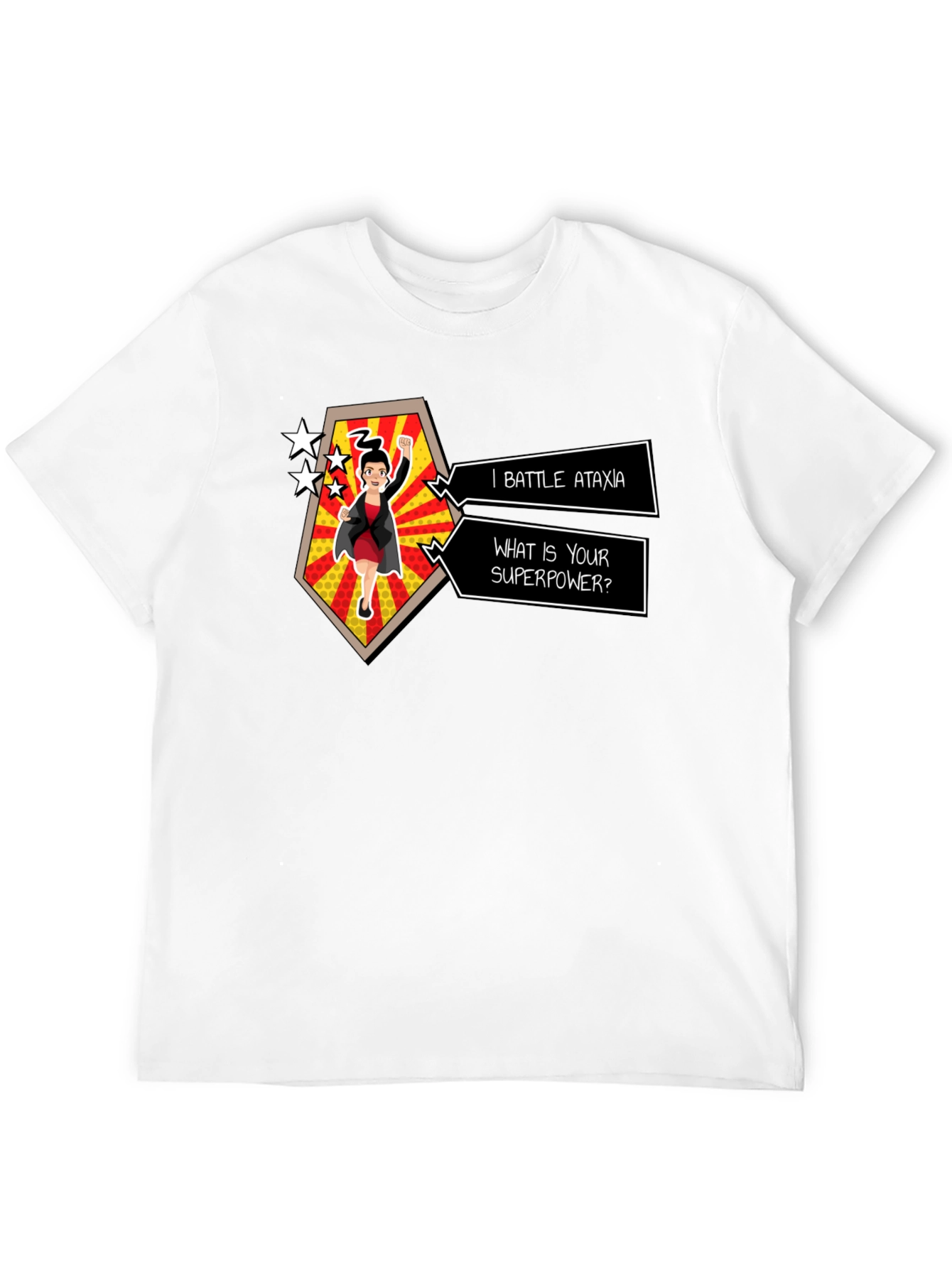 Ataxia Superpower Graphic Tee - Black Cotton T-Shirt