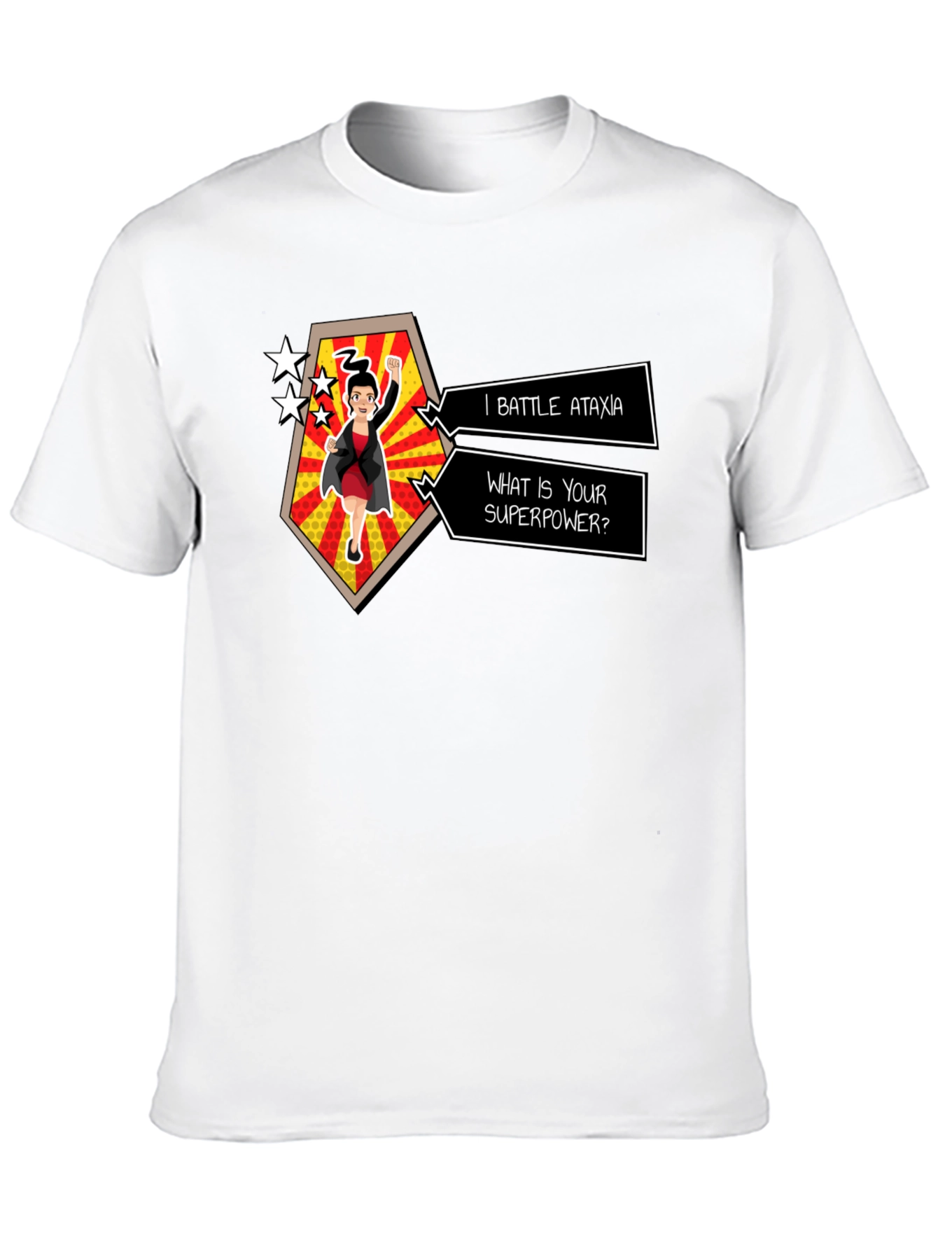 Ataxia Superpower Graphic Tee - Black Cotton T-Shirt