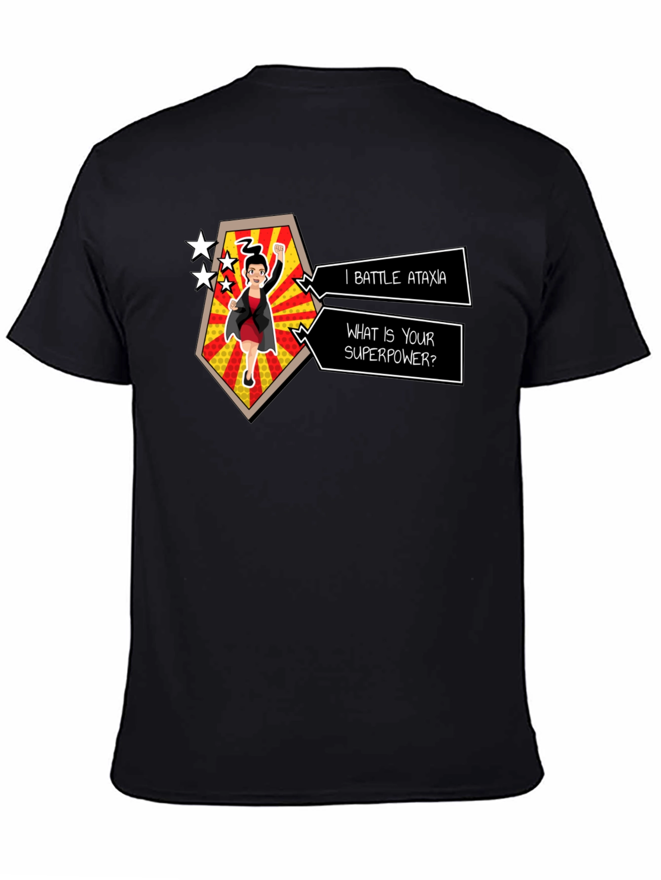 Ataxia Superpower Graphic Tee - Black Cotton T-Shirt