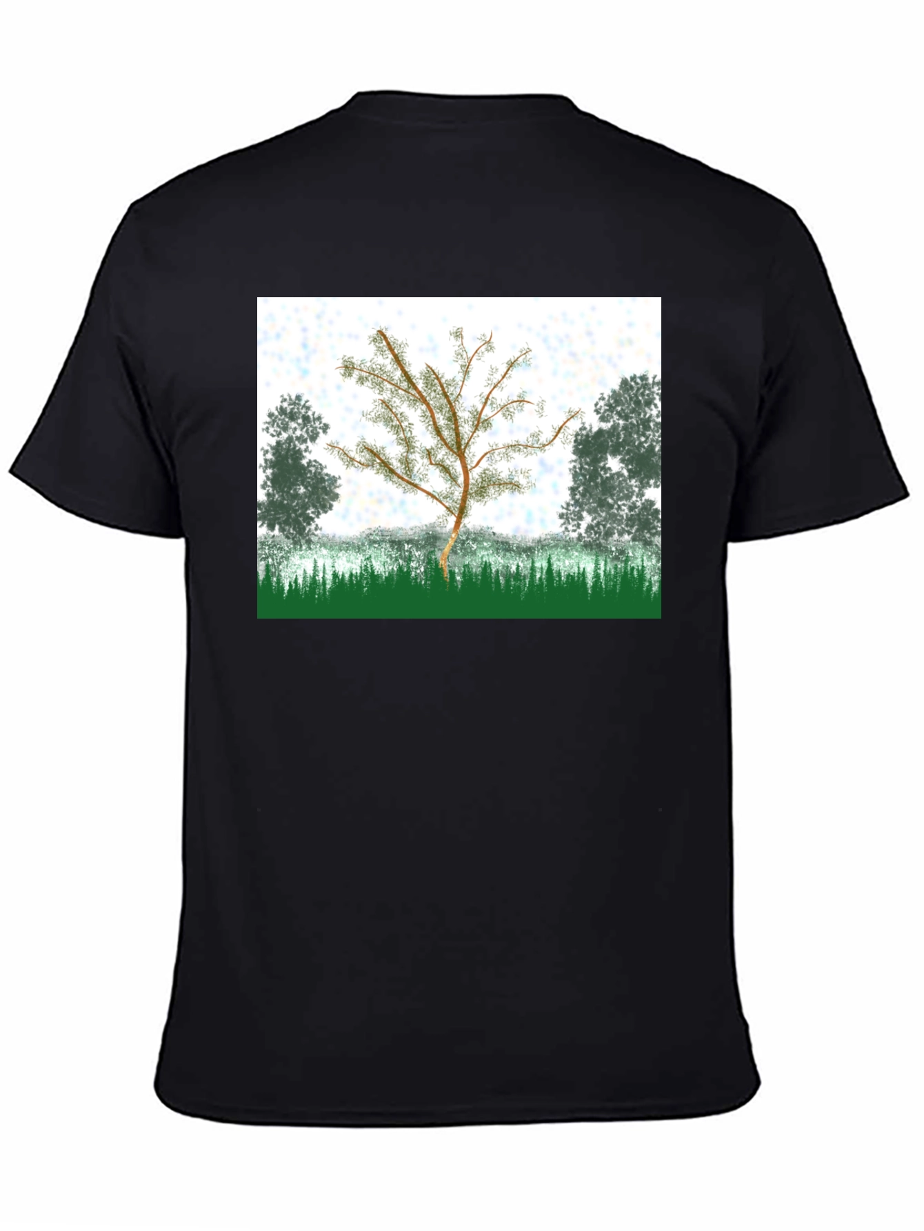 Nature Tree Graphic T-Shirt - Black
