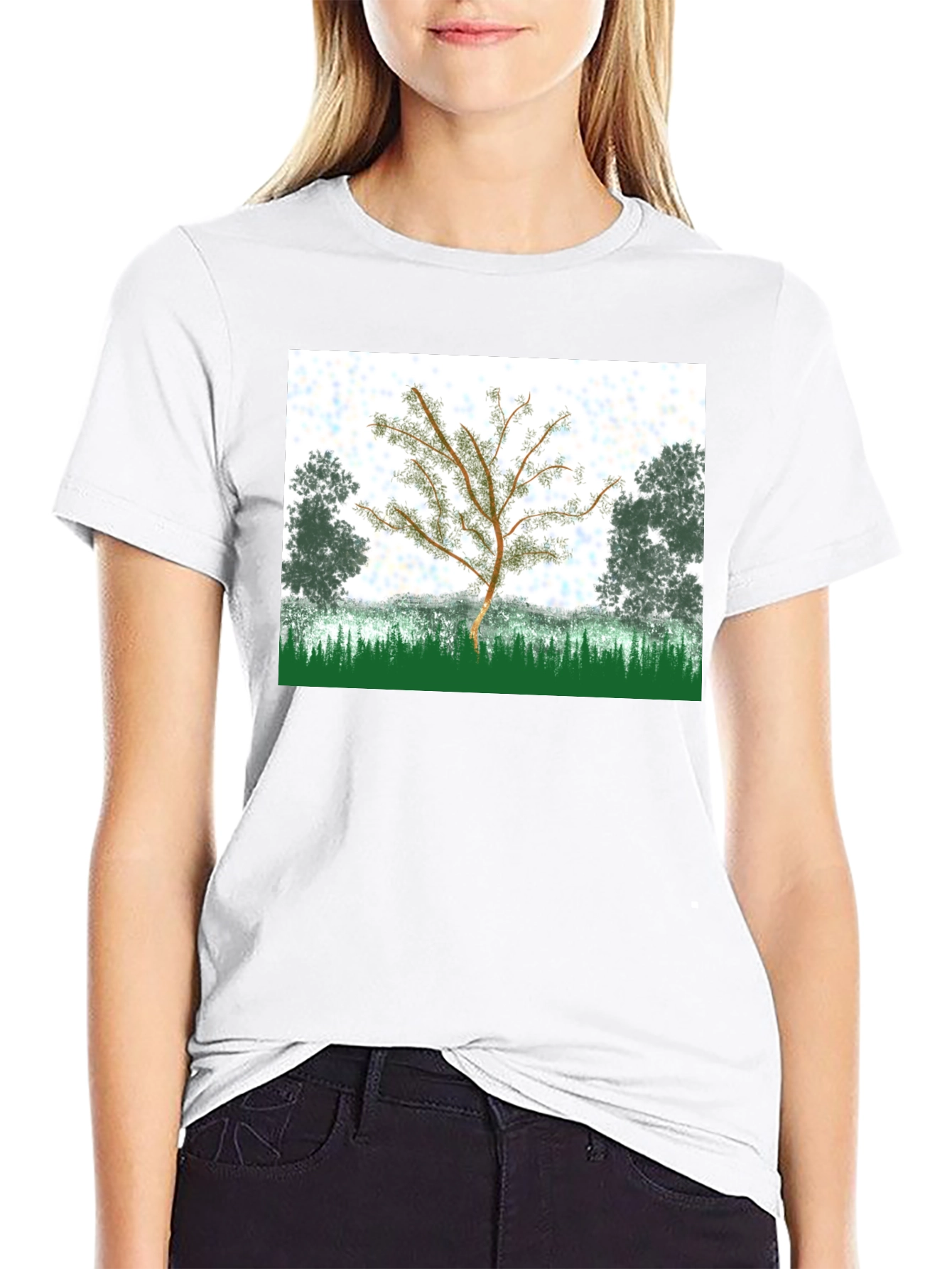 Nature Tree Graphic T-Shirt - Black