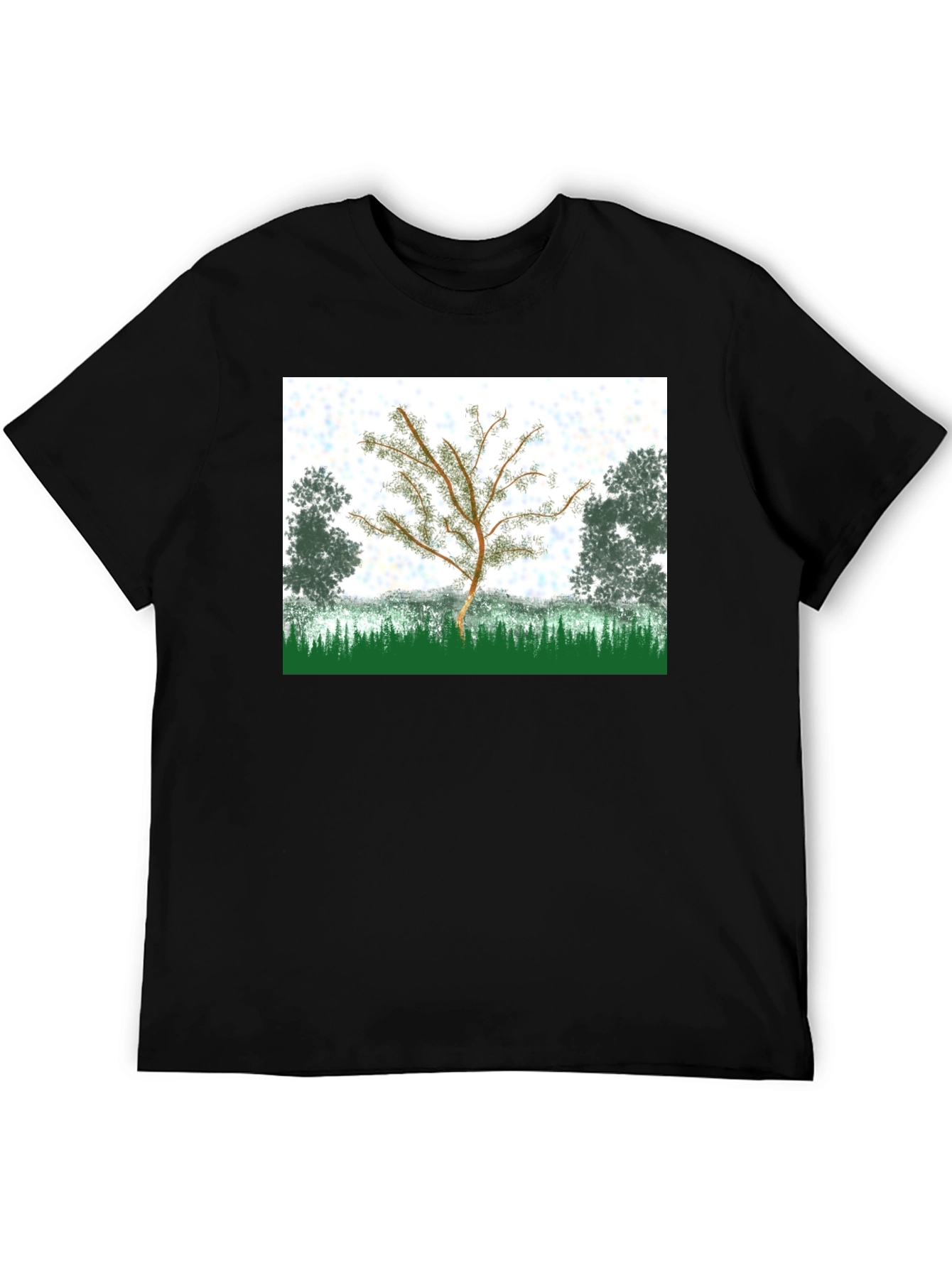 Nature Tree Graphic T-Shirt - Black