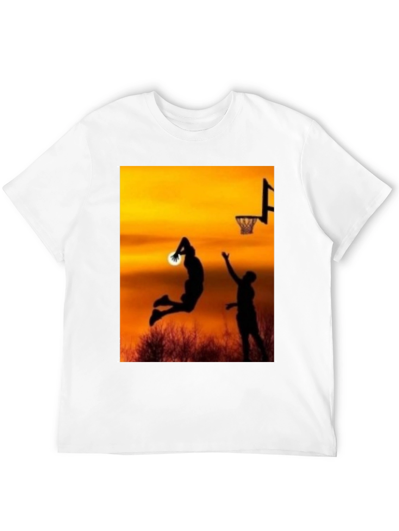 Sunset Basketball Silhouette Graphic Tee