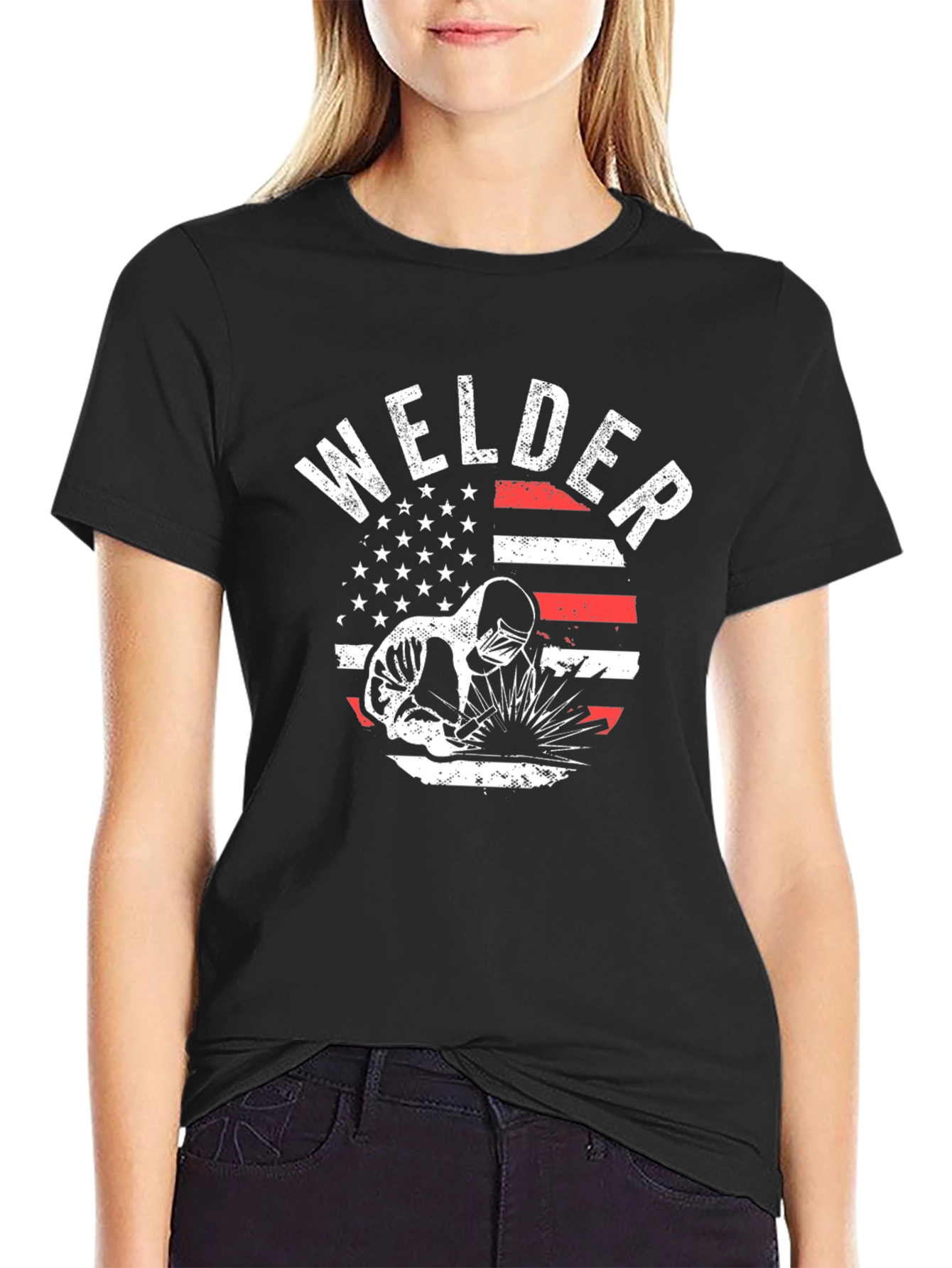 Welder USA Flag Graphic T-Shirt